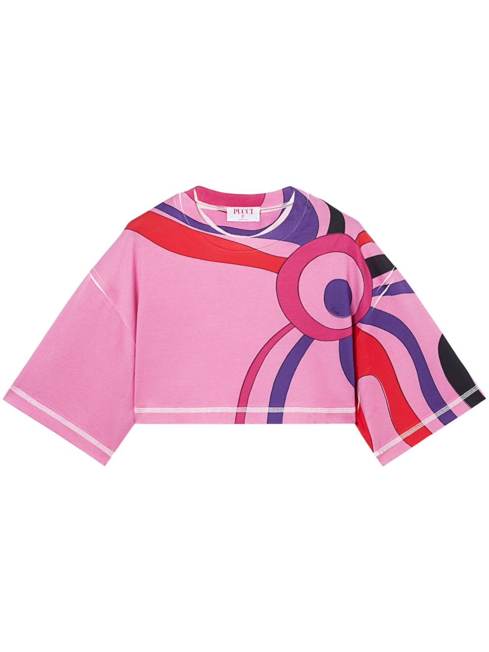 PUCCI Marmo 印花棉短款上衣 - 粉色
