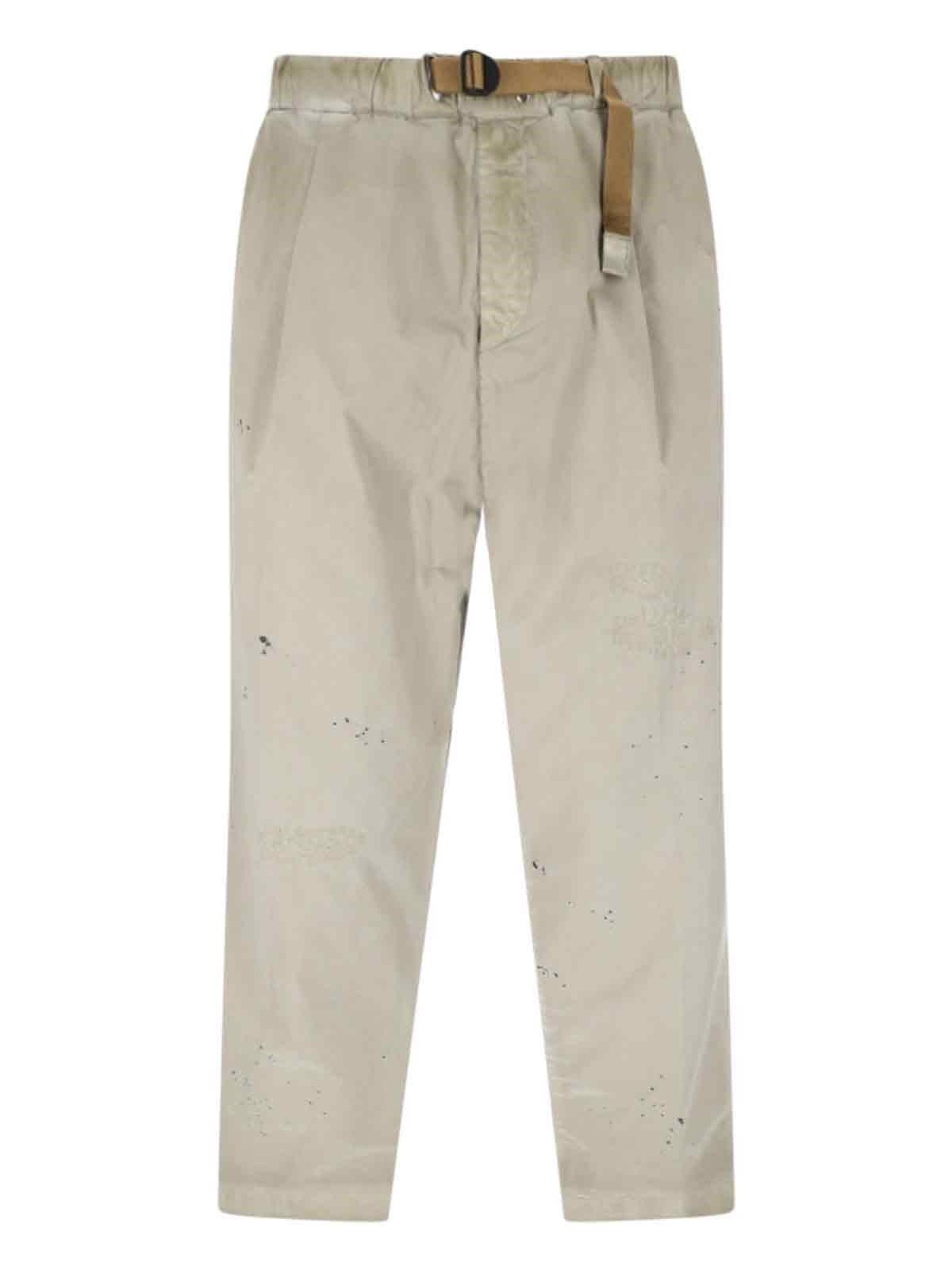 White Sand Straight Pants With Belt