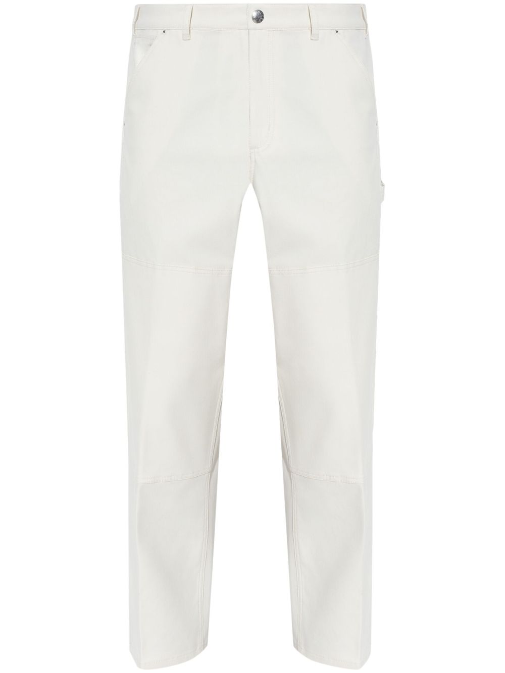 Moncler logo贴花直筒裤 - 白色