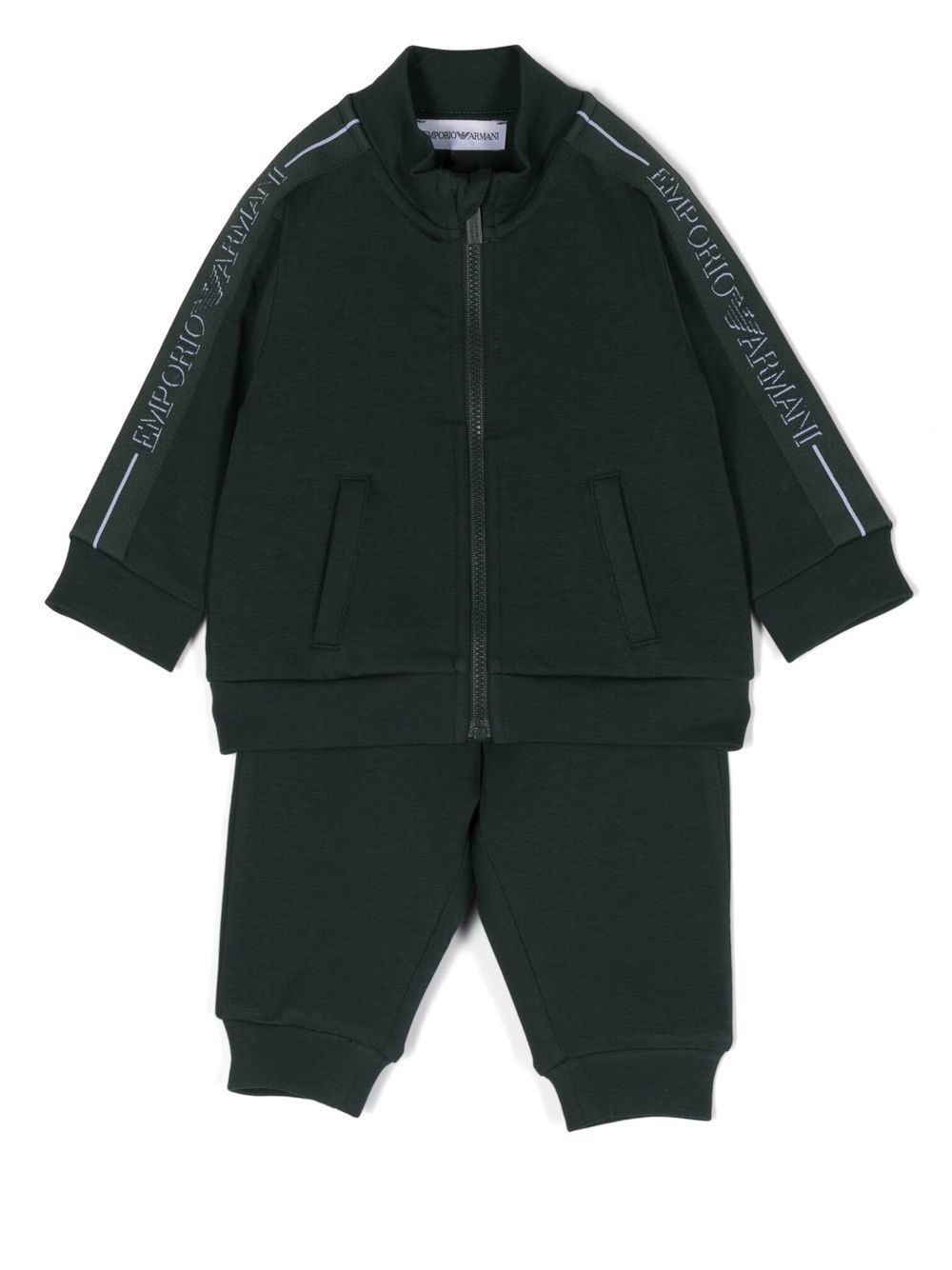 Emporio Armani Kids logo饰带运动套装 - 绿色