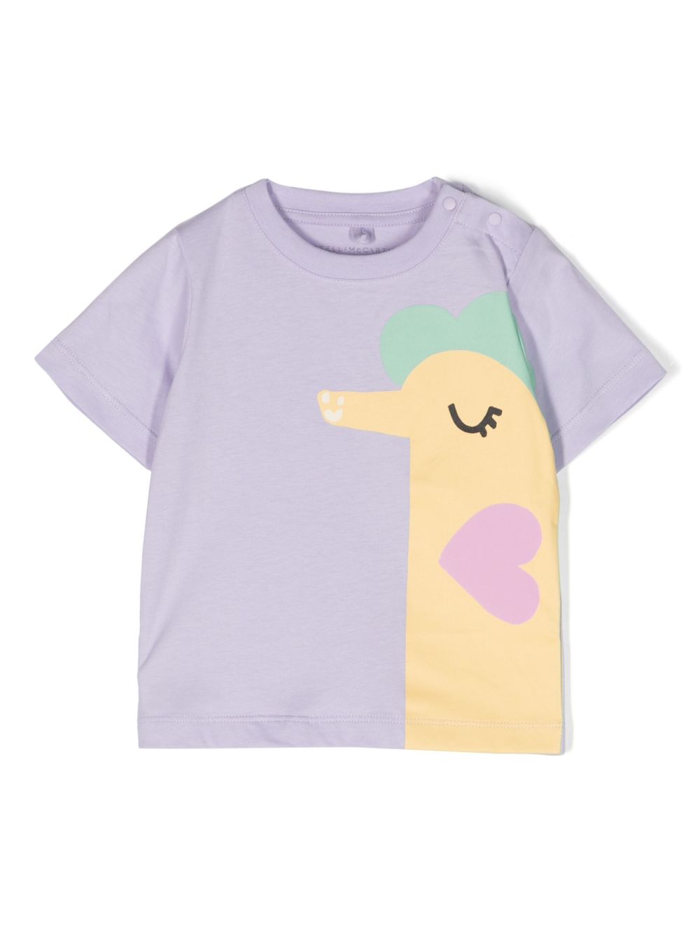 Stella McCartney Kids 插画风印花棉T恤 - 紫色