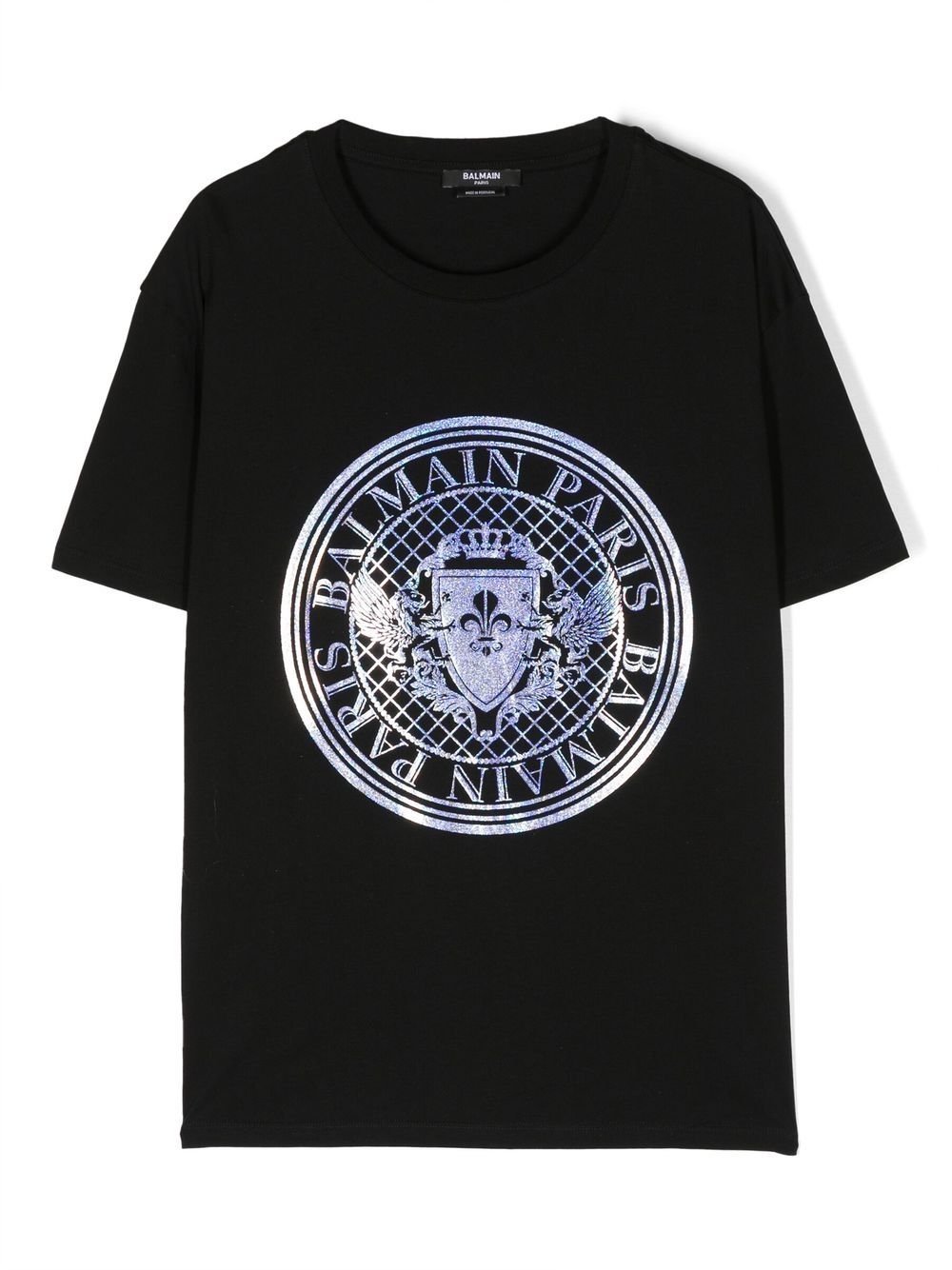 Balmain Kids logo印花短袖T恤 - 黑色