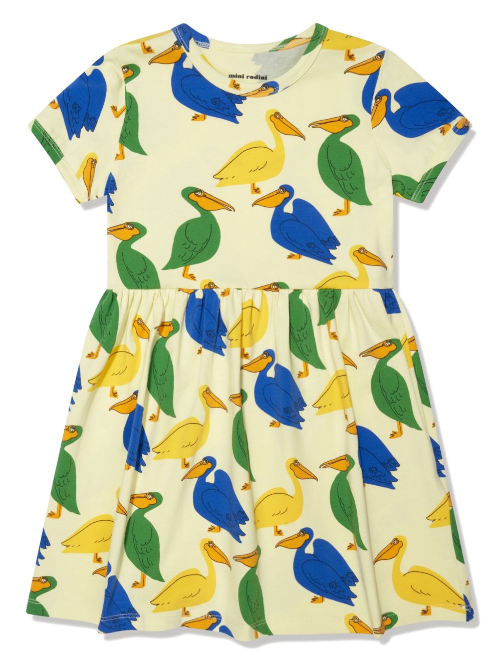 Mini Rodini Pelican 印花短袖连衣裙 - 黄色