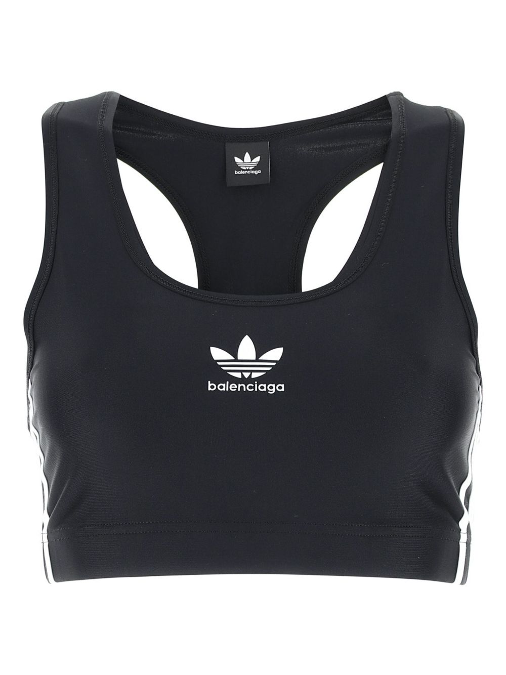 Balenciaga x Adidas logo刺绣运动文胸 - 黑色