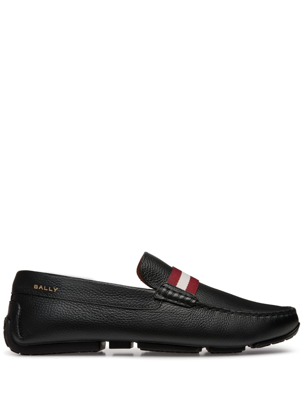 Bally logo印花皮质乐福鞋 - 黑色