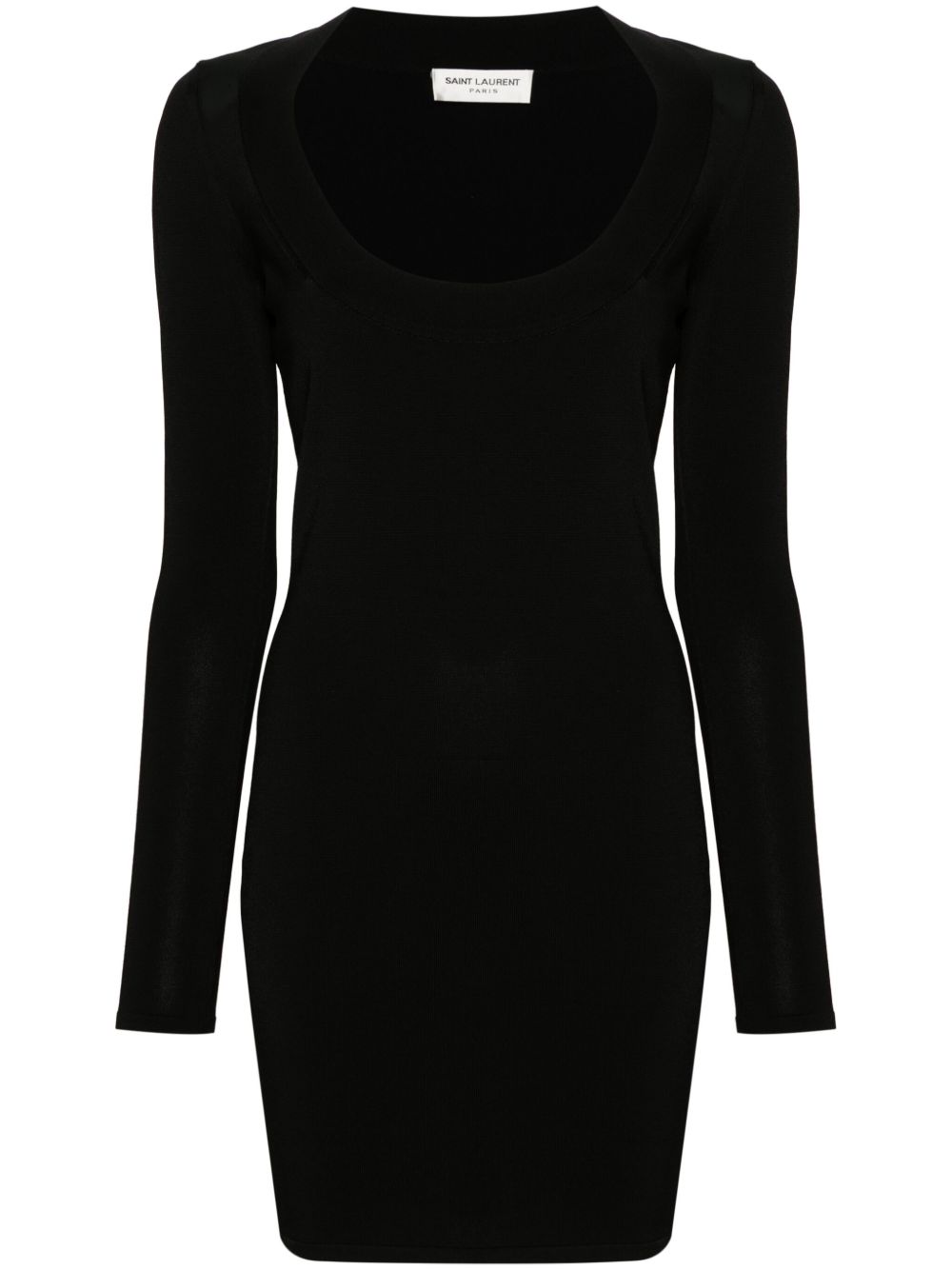 Saint Laurent Décolleté 针织迷你连衣裙 - 黑色