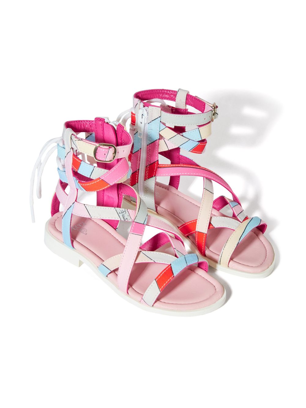 PUCCI Junior Iride 印花凉鞋 - 粉色