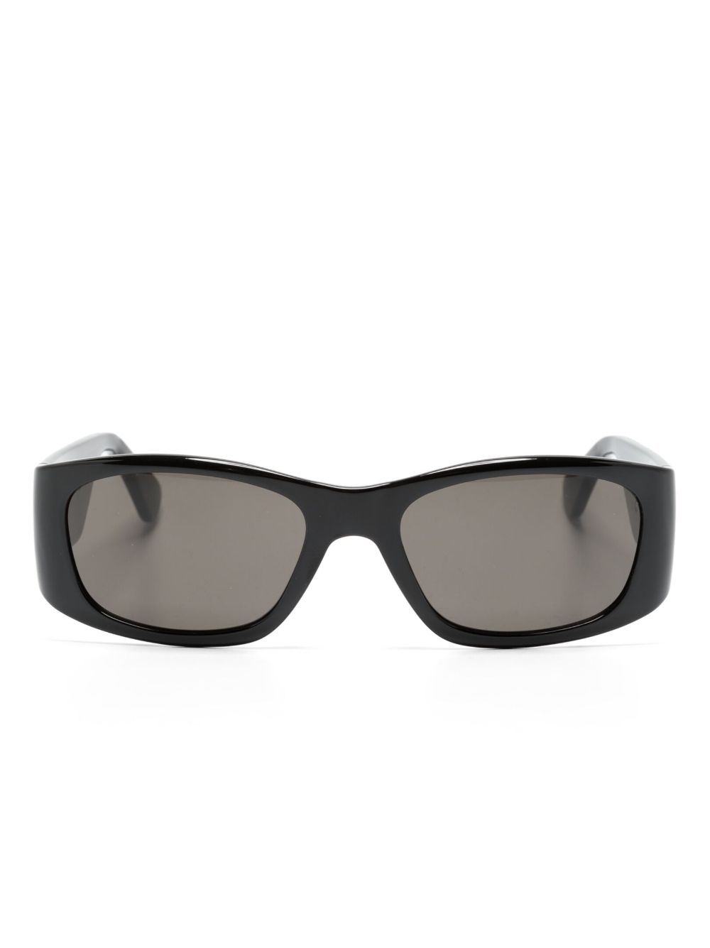 Moschino Eyewear logo长方形镜框太阳眼镜 - 黑色