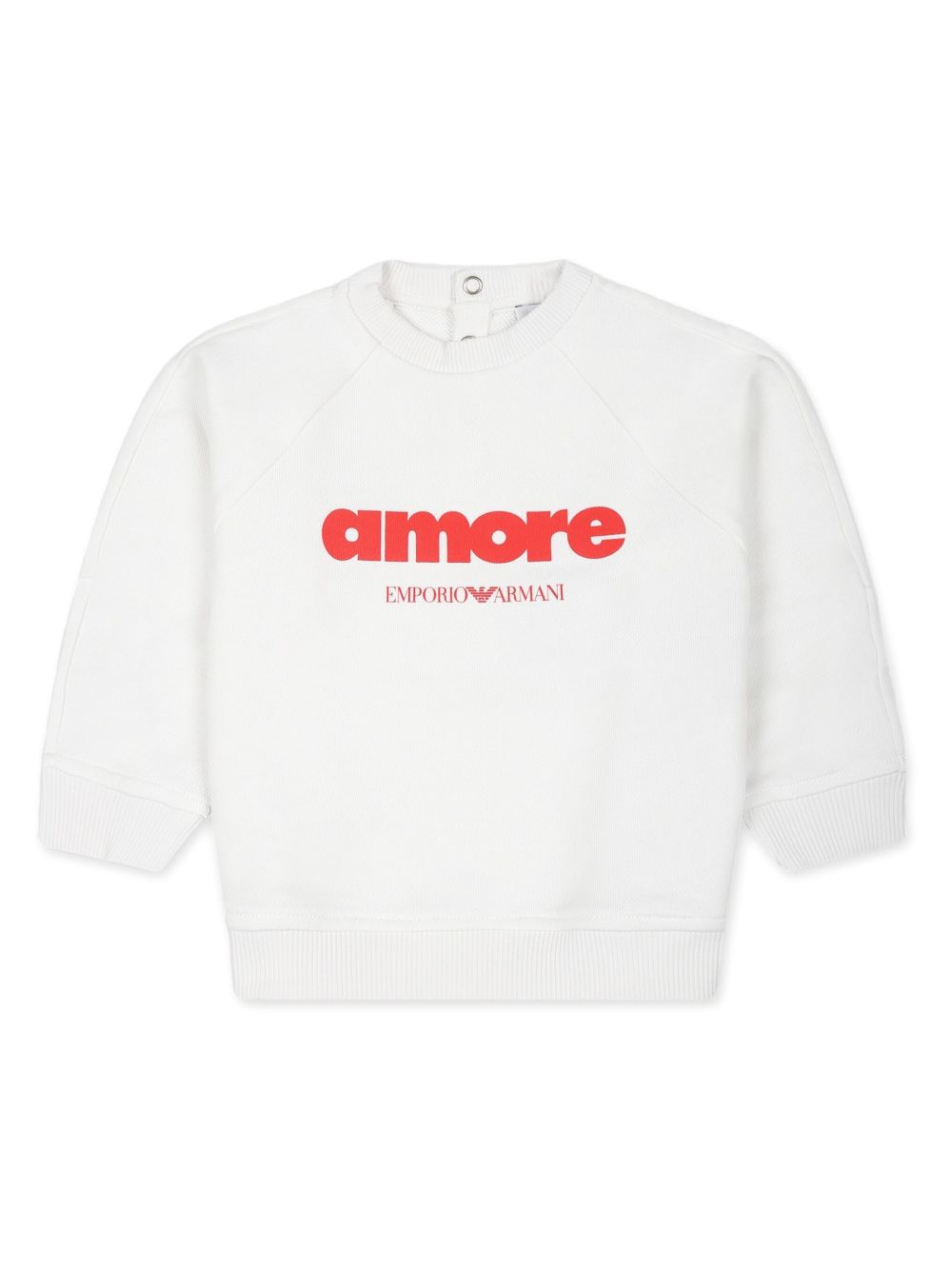 Emporio Armani Kids Amore 圆领卫衣 - 白色
