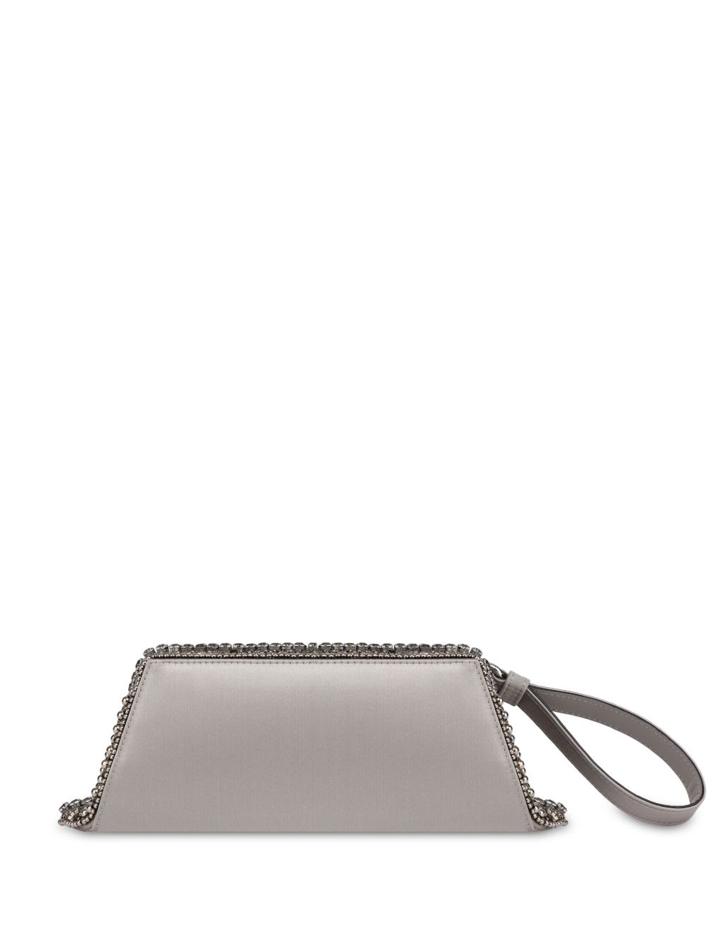 Alberta Ferretti 铆钉缎面手拿包 - 灰色
