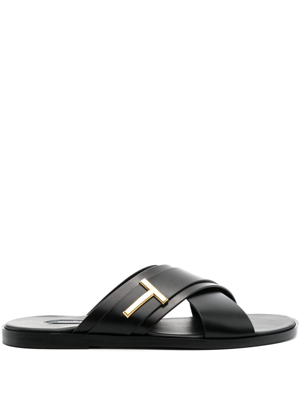 TOM FORD Preston 皮质拖鞋 - 黑色
