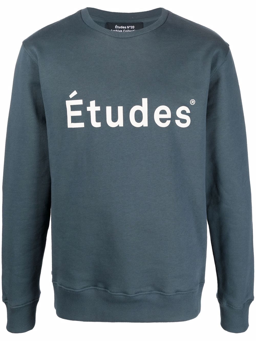Etudes logo印花圆领卫衣 - 蓝色