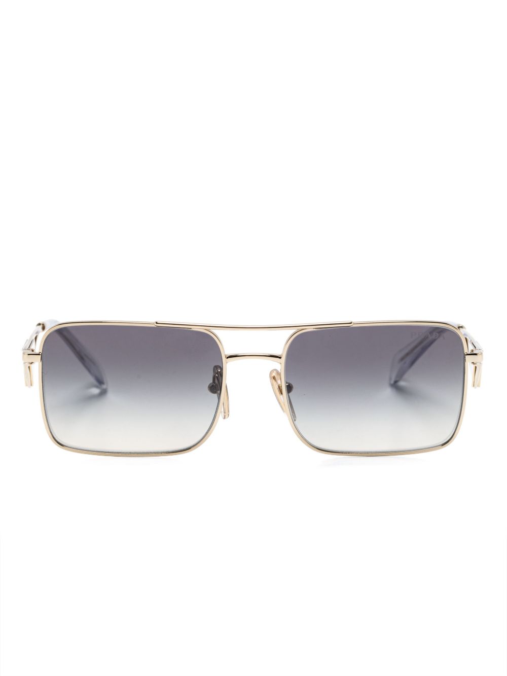 Prada Eyewear 长方形框太阳眼镜 - 金色