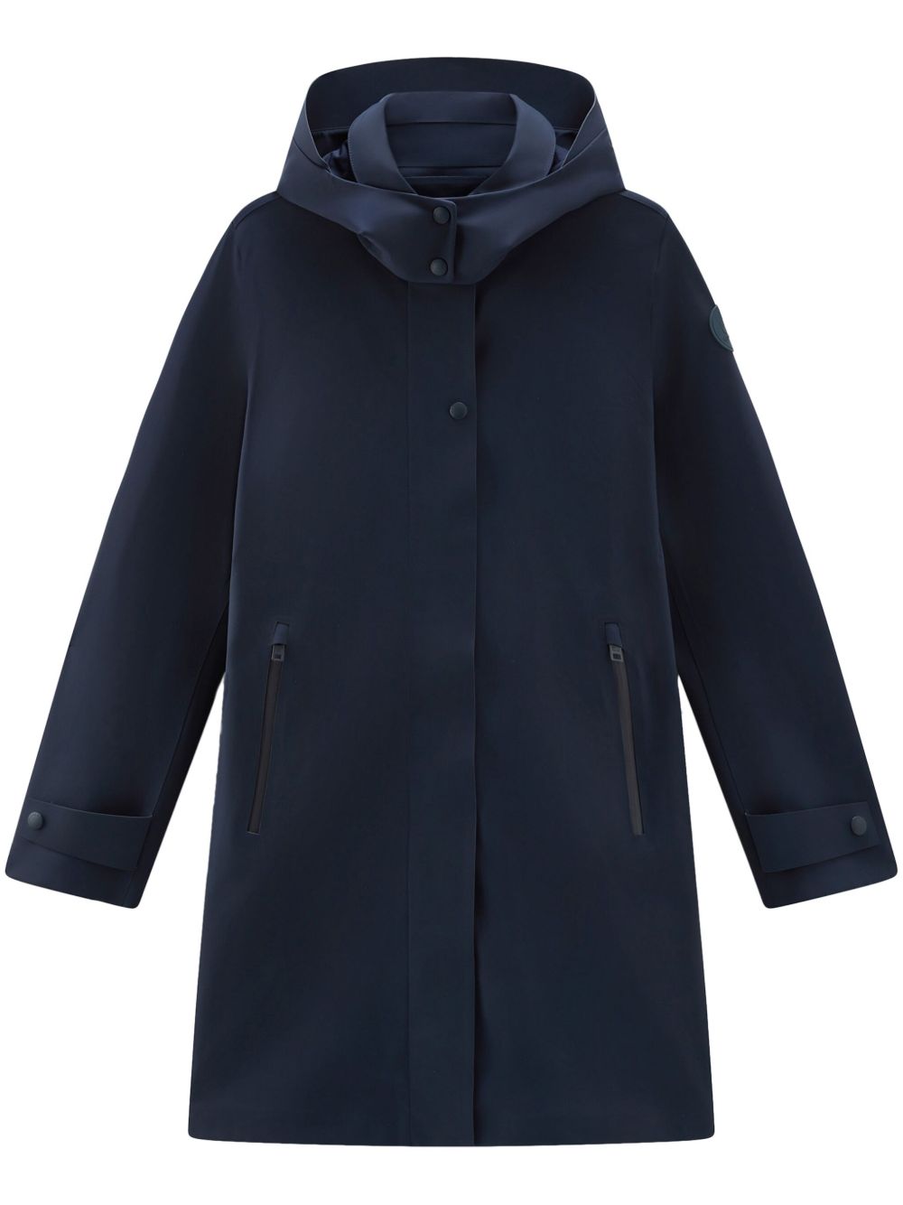Woolrich 单排扣连帽外套 - 蓝色