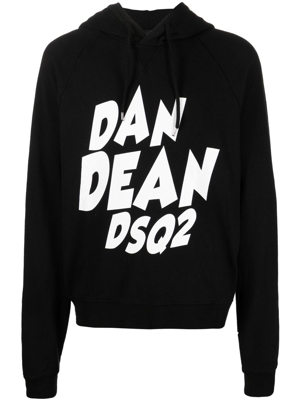 DSQUARED2 logo印花套头式连帽衫 - 黑色