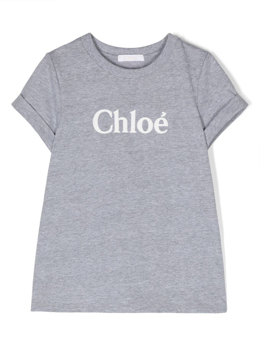 Chloé Kids logo印花T恤 - 灰色