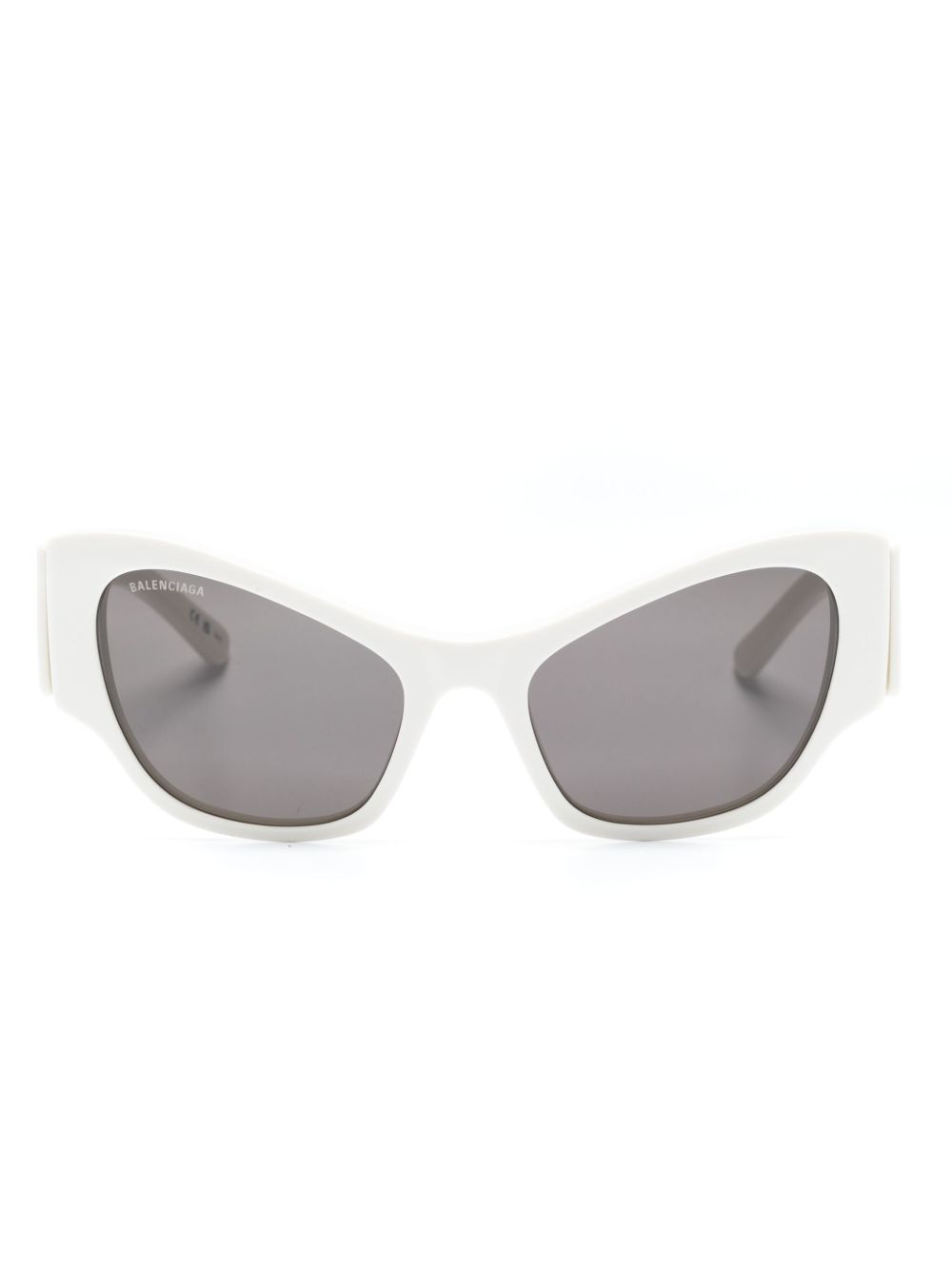 Balenciaga Eyewear logo印花猫眼框太阳眼镜 - 白色