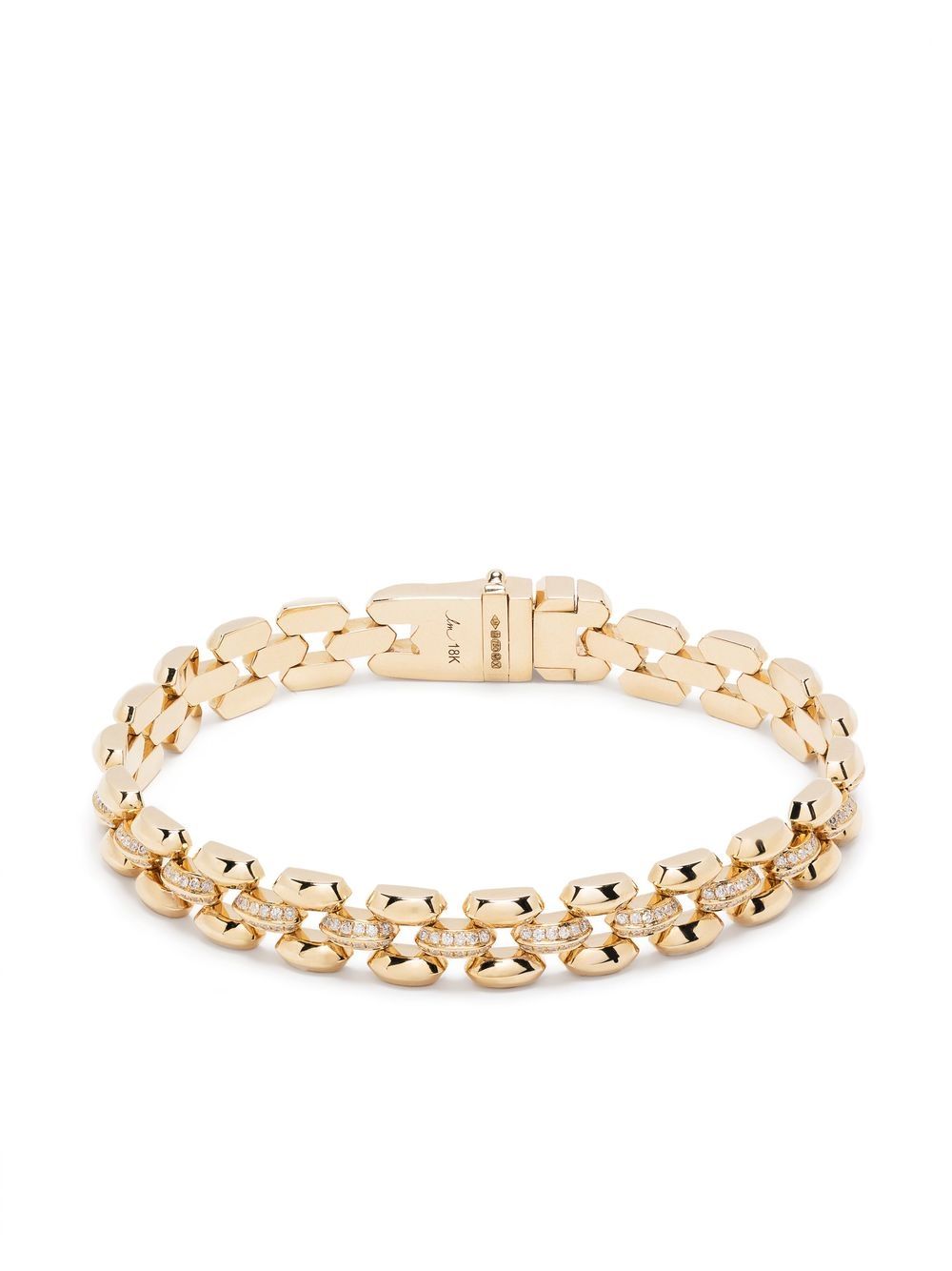Lizzie Mandler Fine Jewelry 18K黄金 Three Row Cleo 手链 - 金色