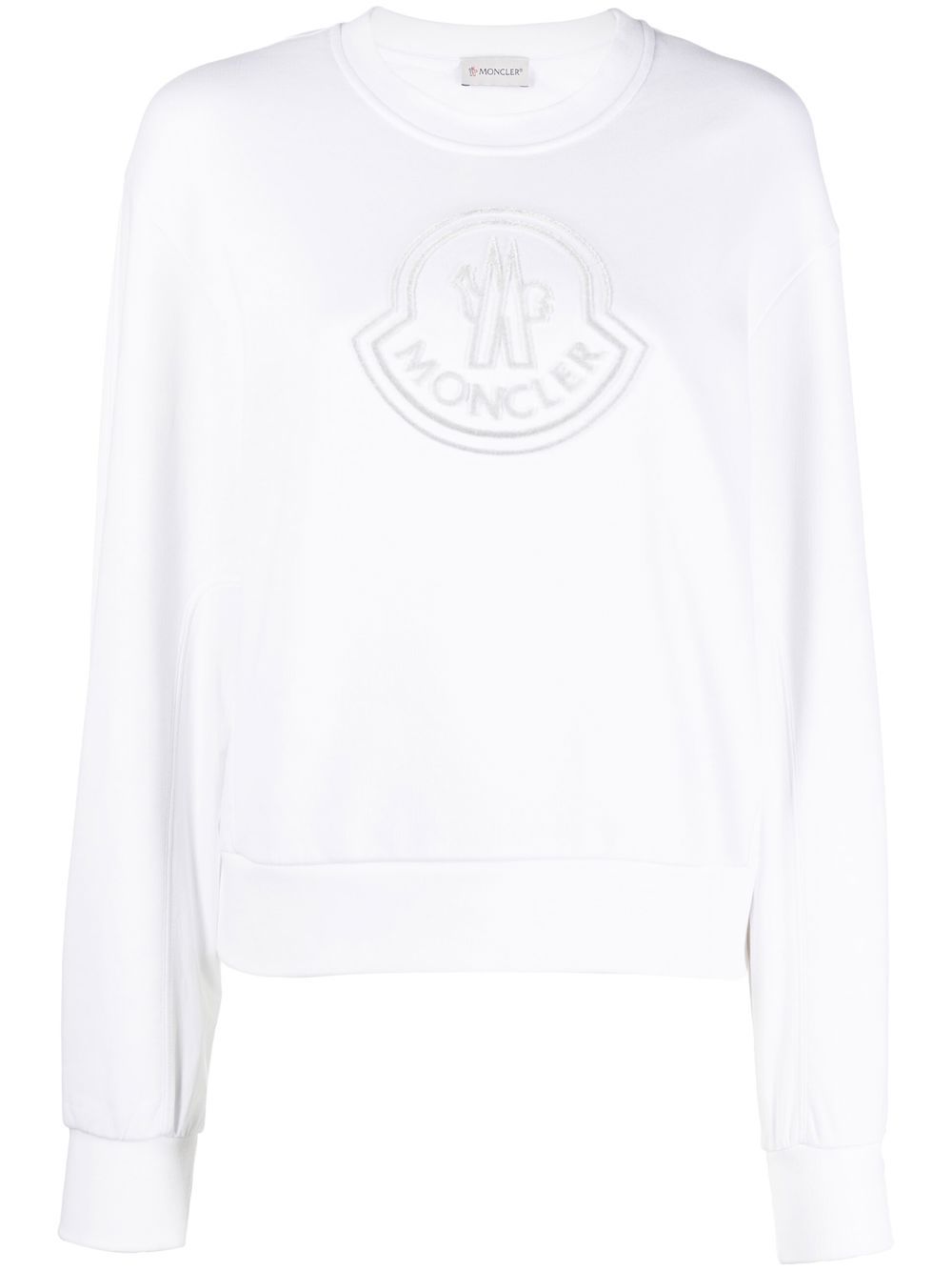 Moncler logo印花棉卫衣 - 白色