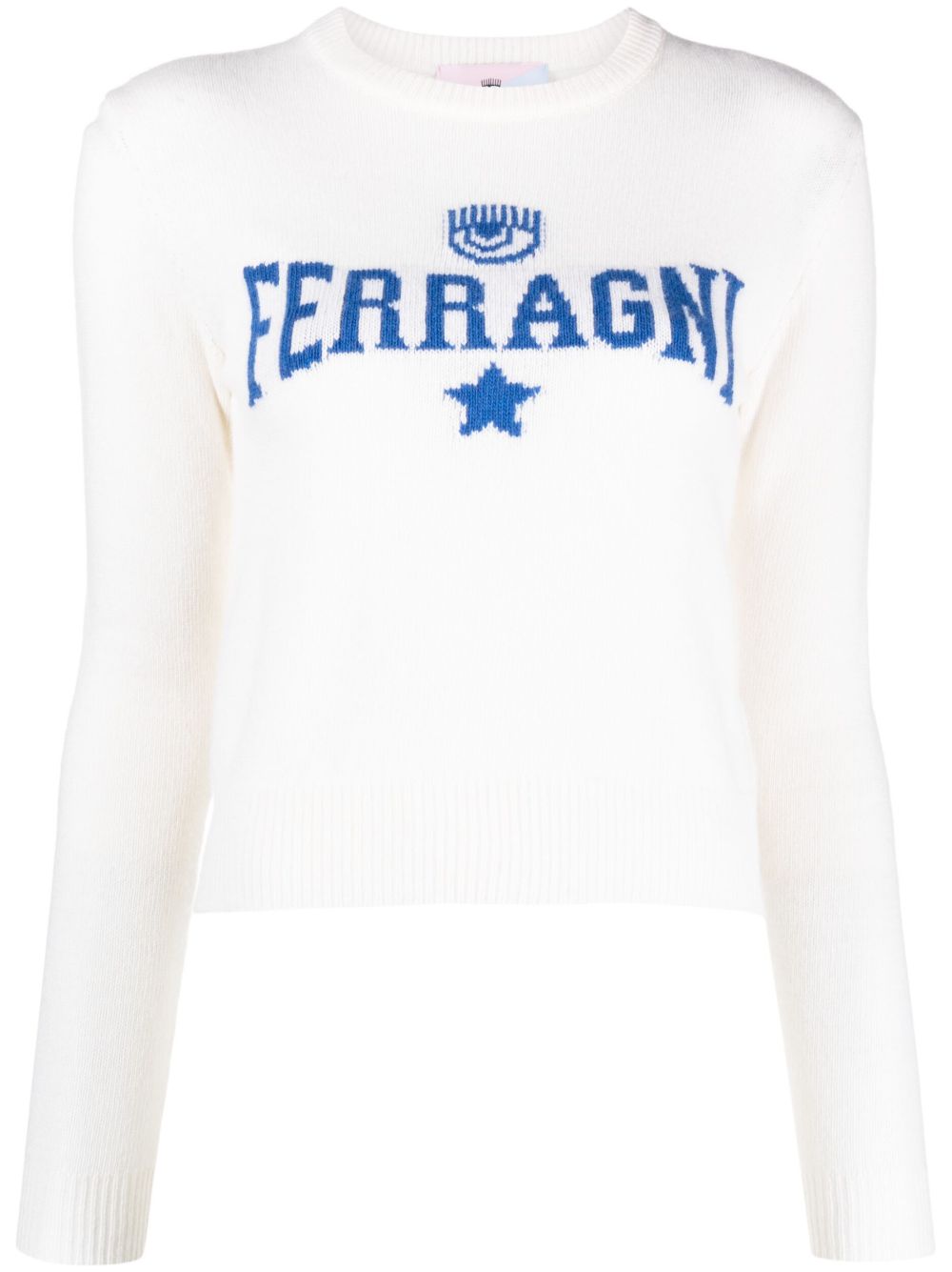 Chiara Ferragni Ferragni 嵌花针织毛衣 - 白色