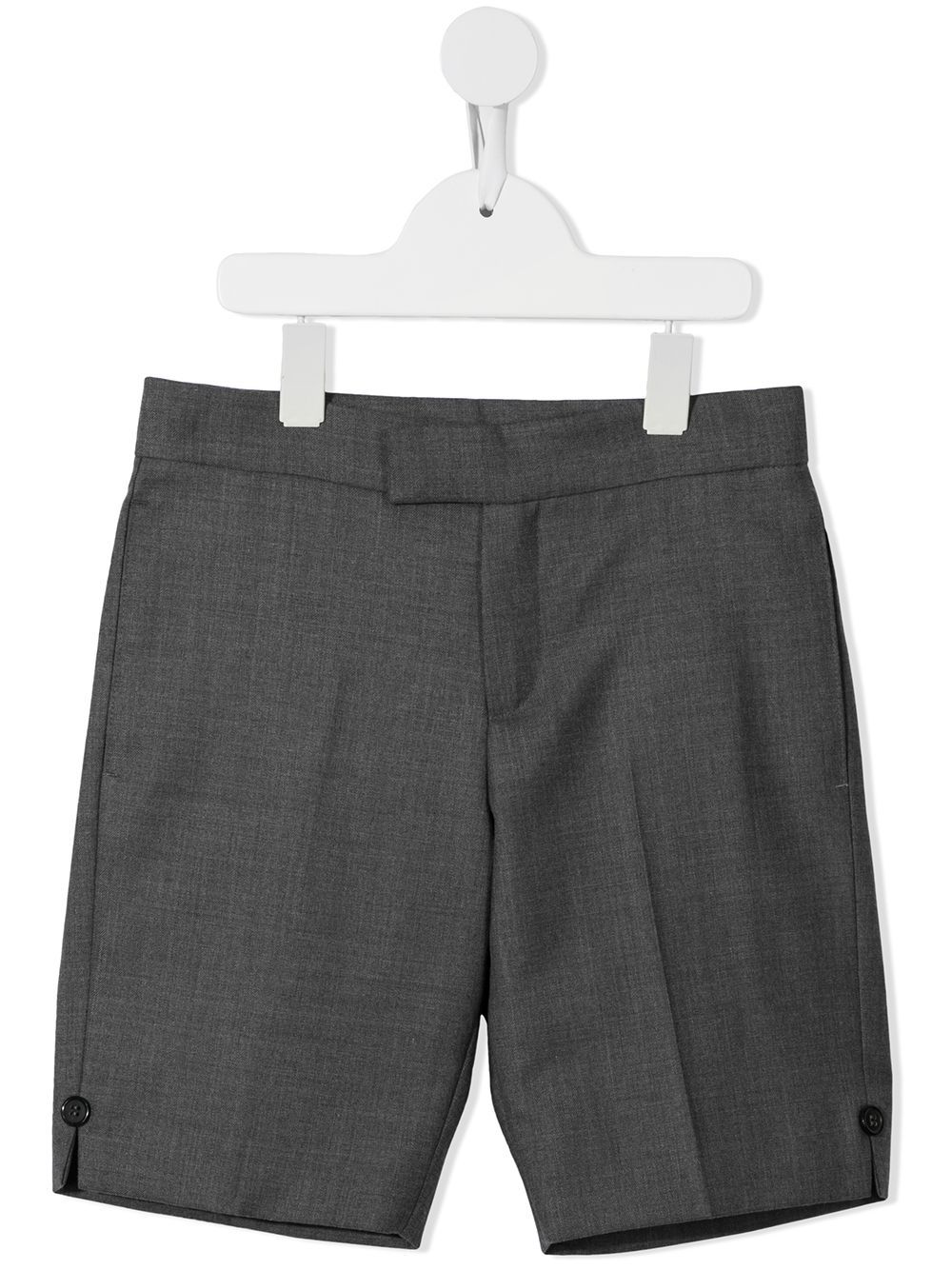 Thom Browne Kids Super 120s 斜纹布精裁短裤 - 灰色