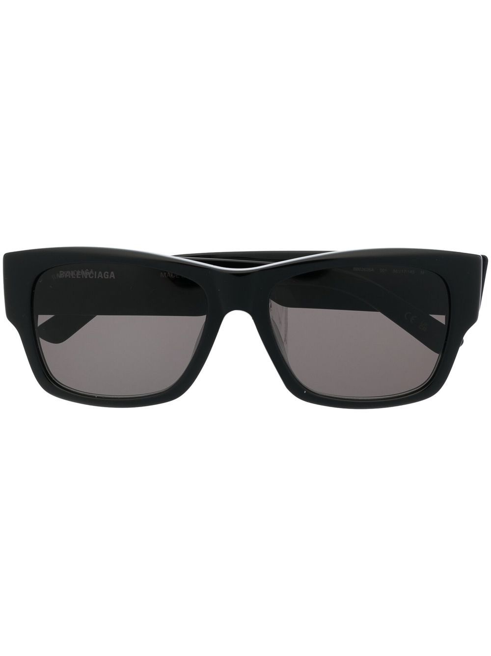 Balenciaga Eyewear 珐琅logo方框太阳眼镜 - 黑色