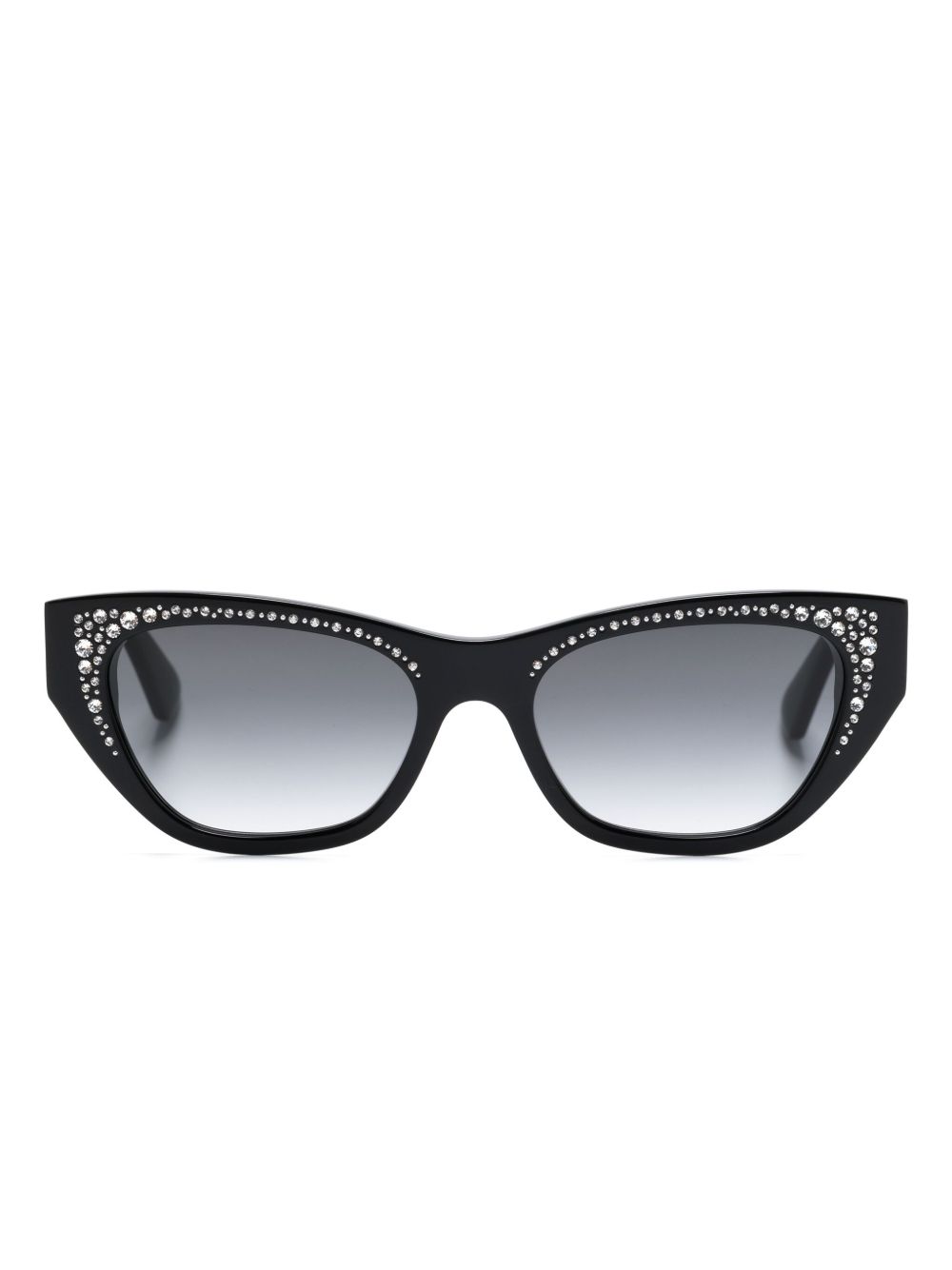 Alexander McQueen Eyewear 密镶珠饰太阳眼镜 - 黑色