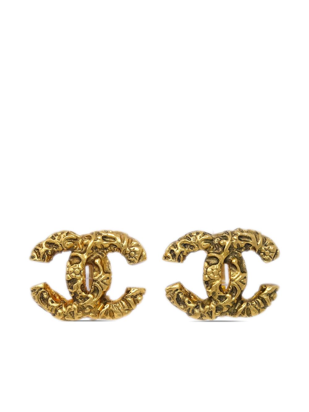 CHANEL Pre-Owned CC 夹扣式耳环（1993年典藏款） - 金色