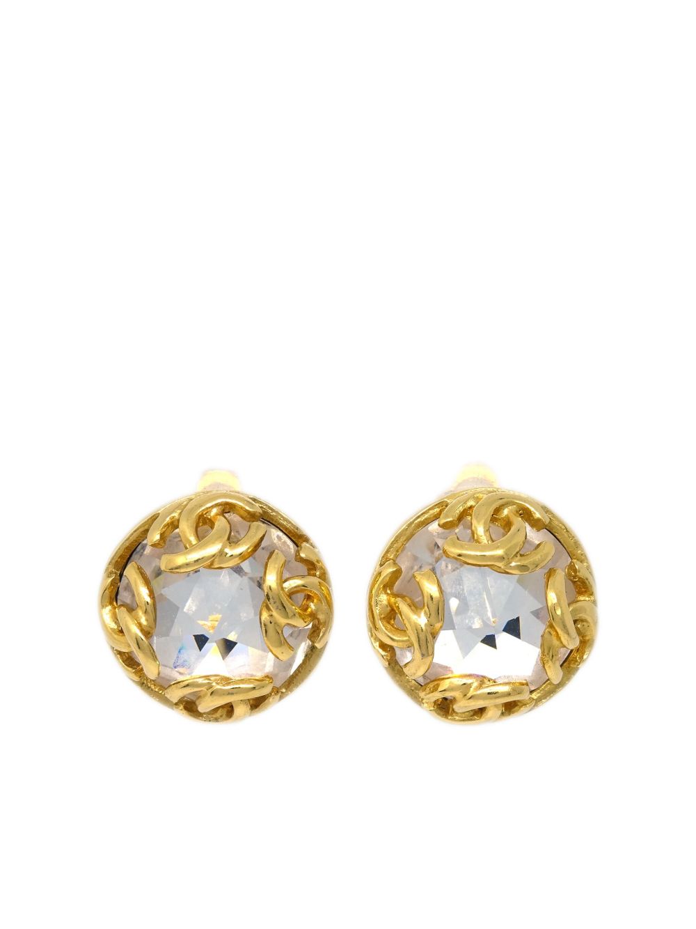 CHANEL Pre-Owned Button 夹扣式耳环（1995年典藏款） - 金色