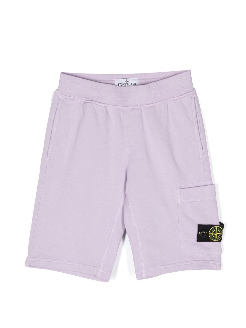 Stone Island Junior 标贴运动短裤 - 紫色