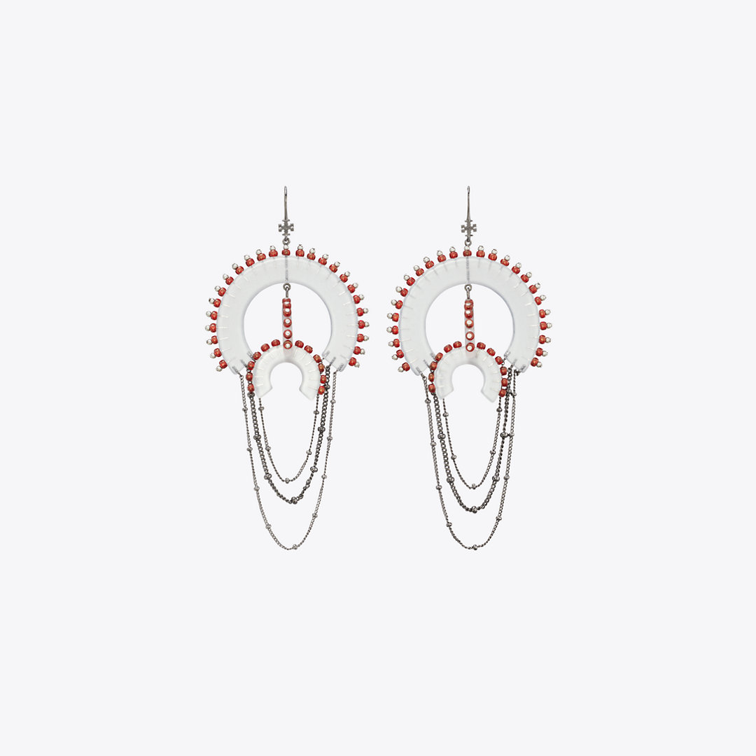 Tory Burch Bead And Resin Chandelier Earrings