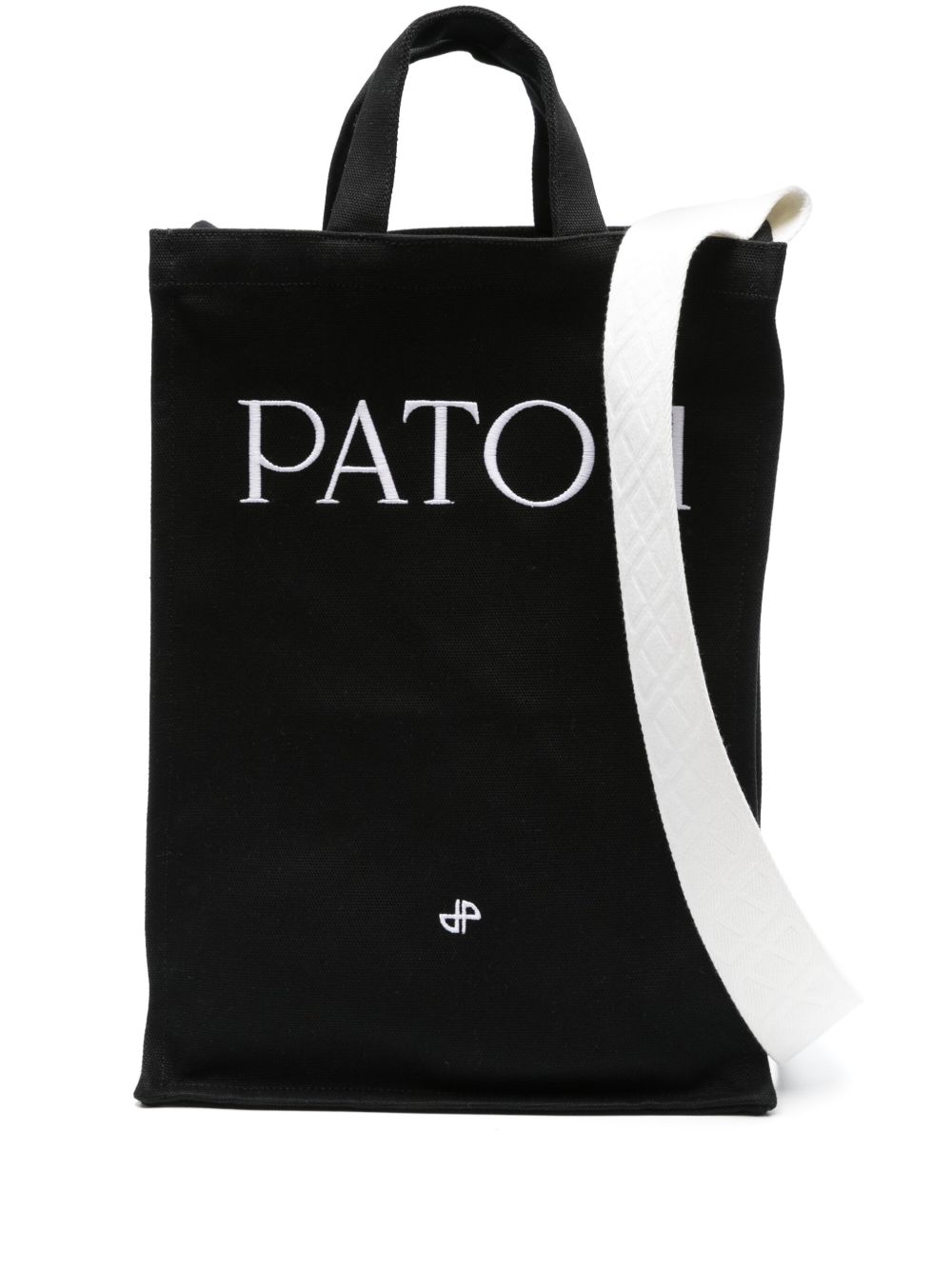 Patou logo刺绣手提包 - 黑色
