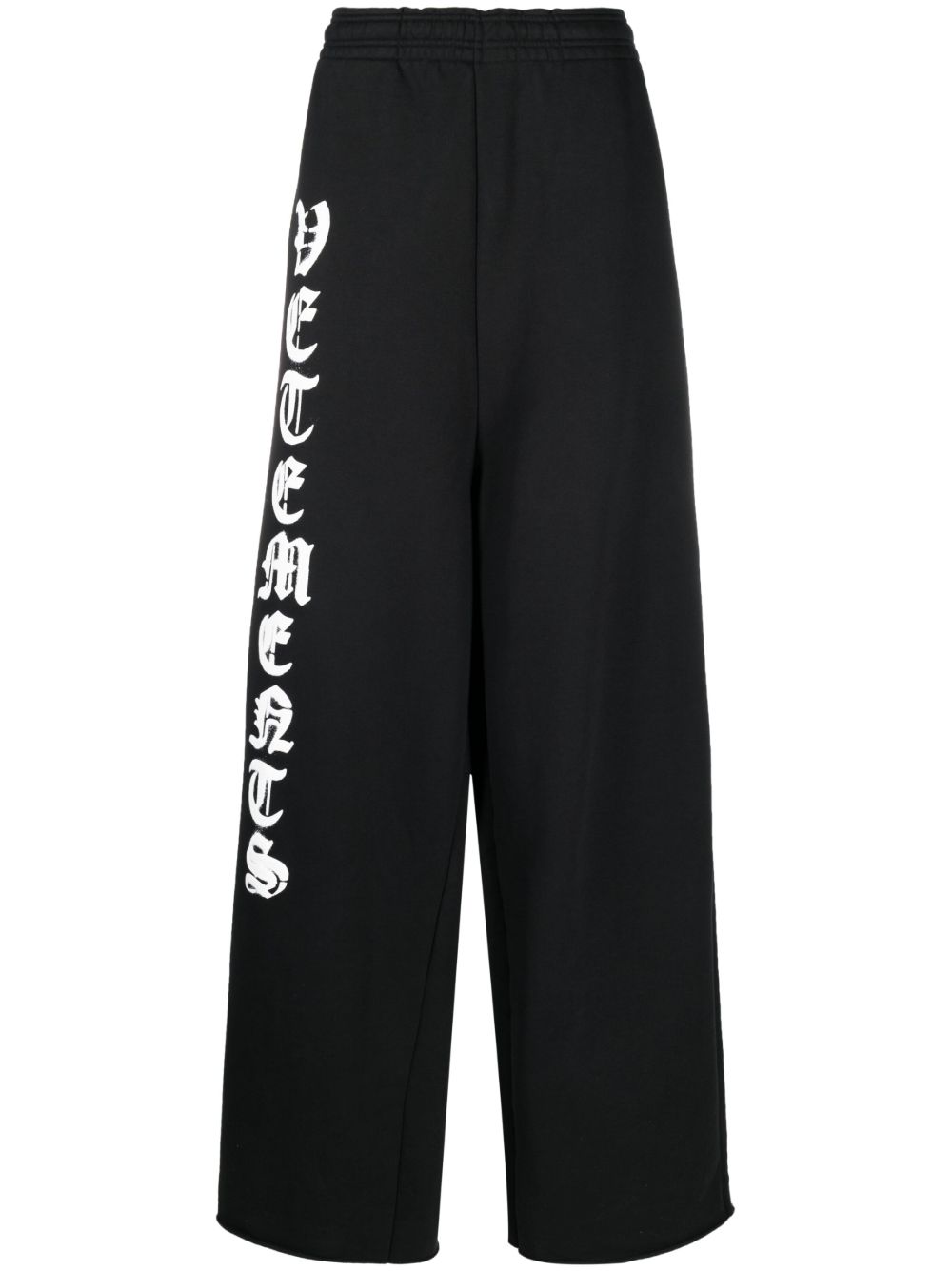 VETEMENTS logo印花阔腿运动裤 - 黑色