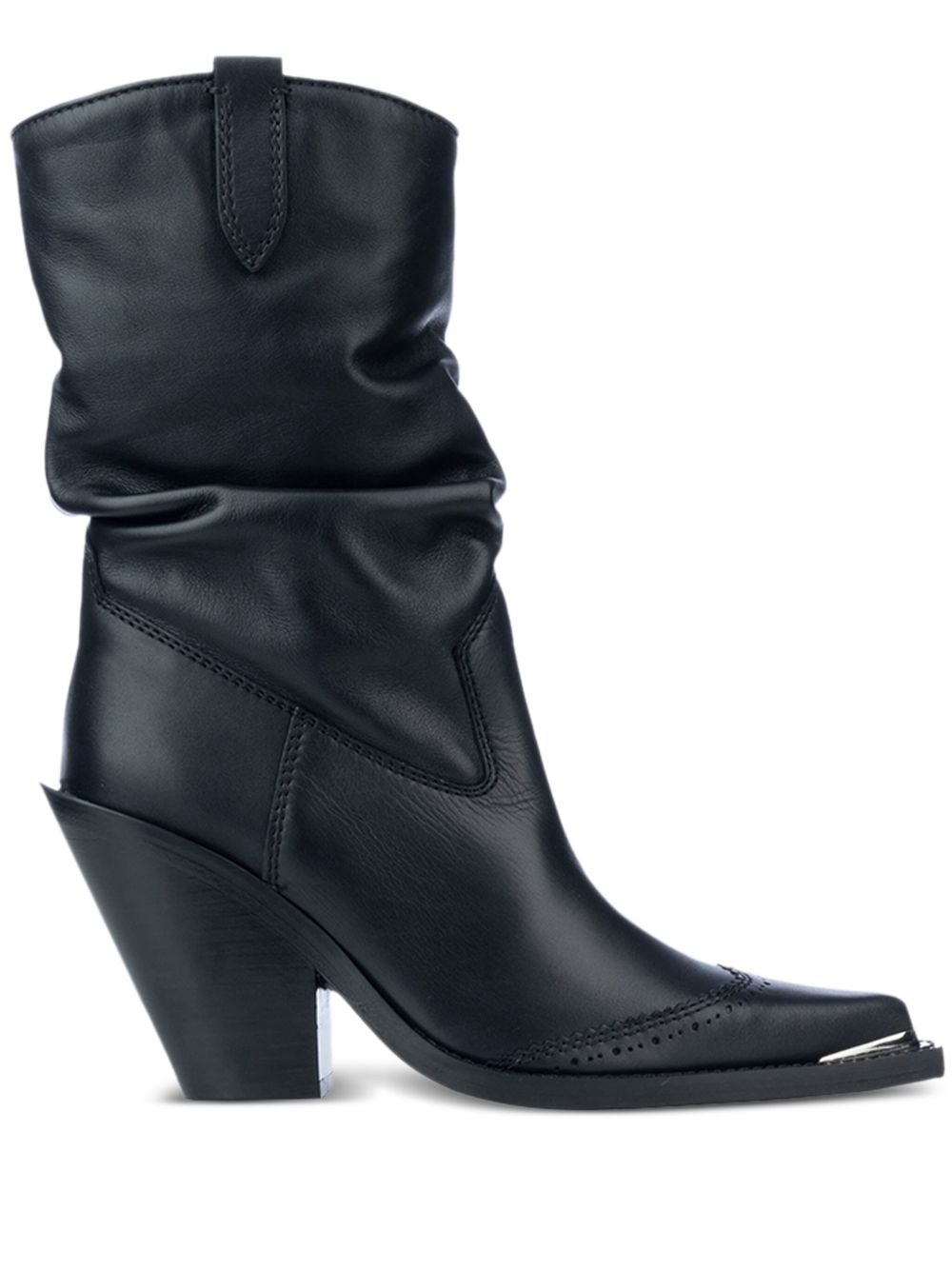 Ermanno Scervino 牛仔风中筒靴 - 黑色