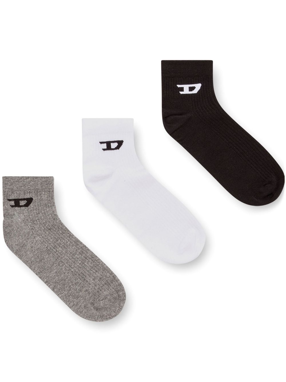 Diesel logo及踝针织袜 - 黑色