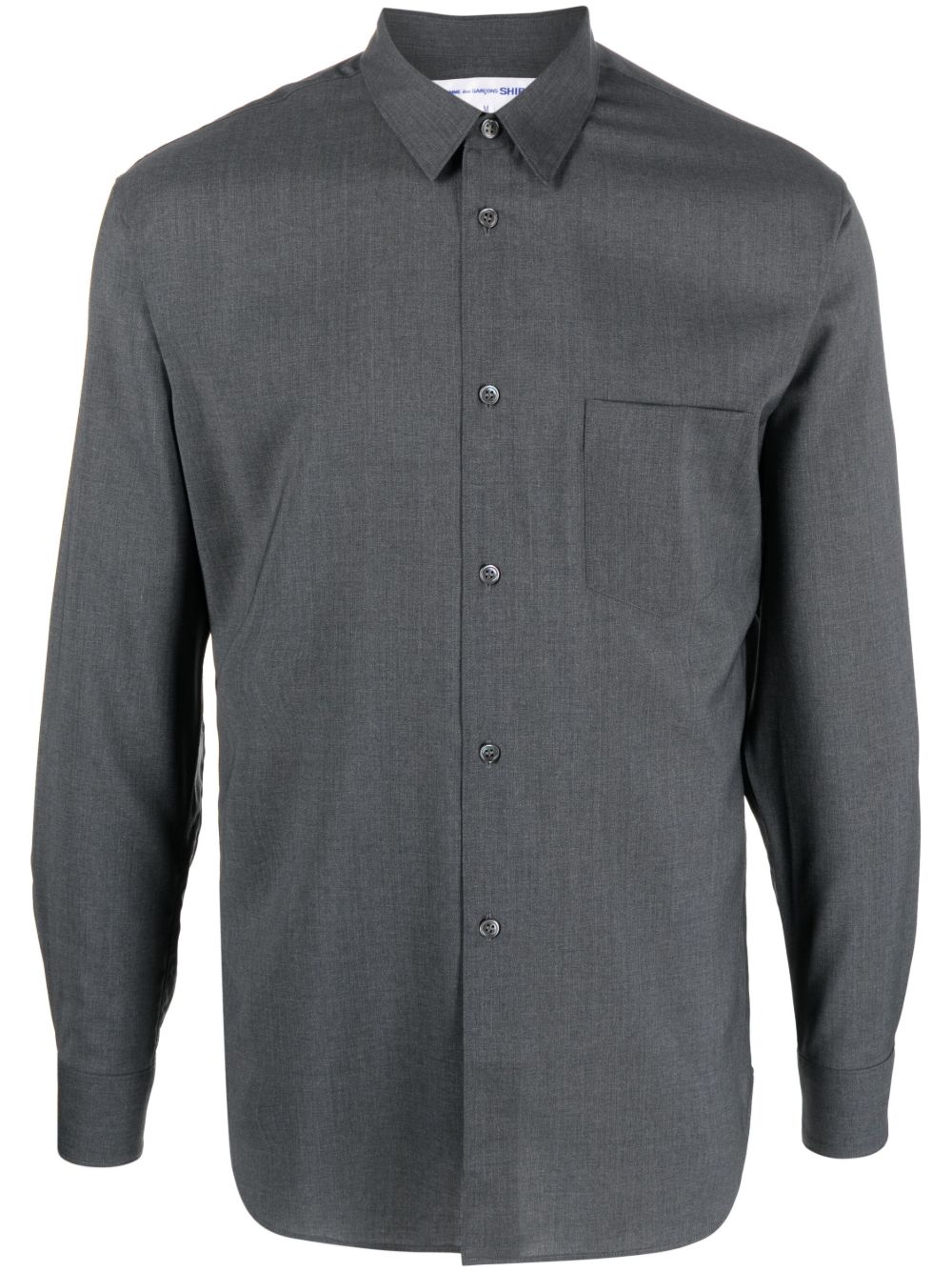 Comme Des Garçons Shirt 宽领羊毛衬衫 - 灰色