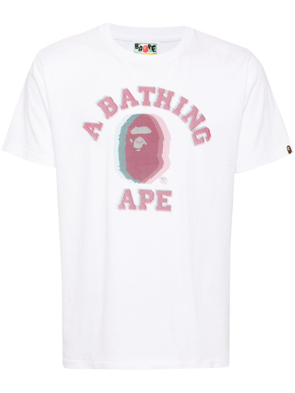 A BATHING APE® logo印花棉T恤 - 白色