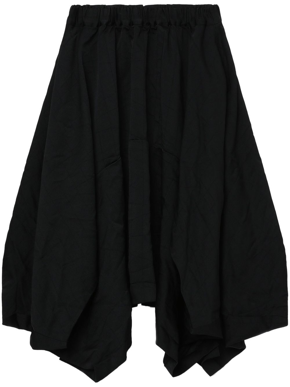 Comme Des Garçons Comme Des Garçons 不对称高腰中长半身裙 - 黑色