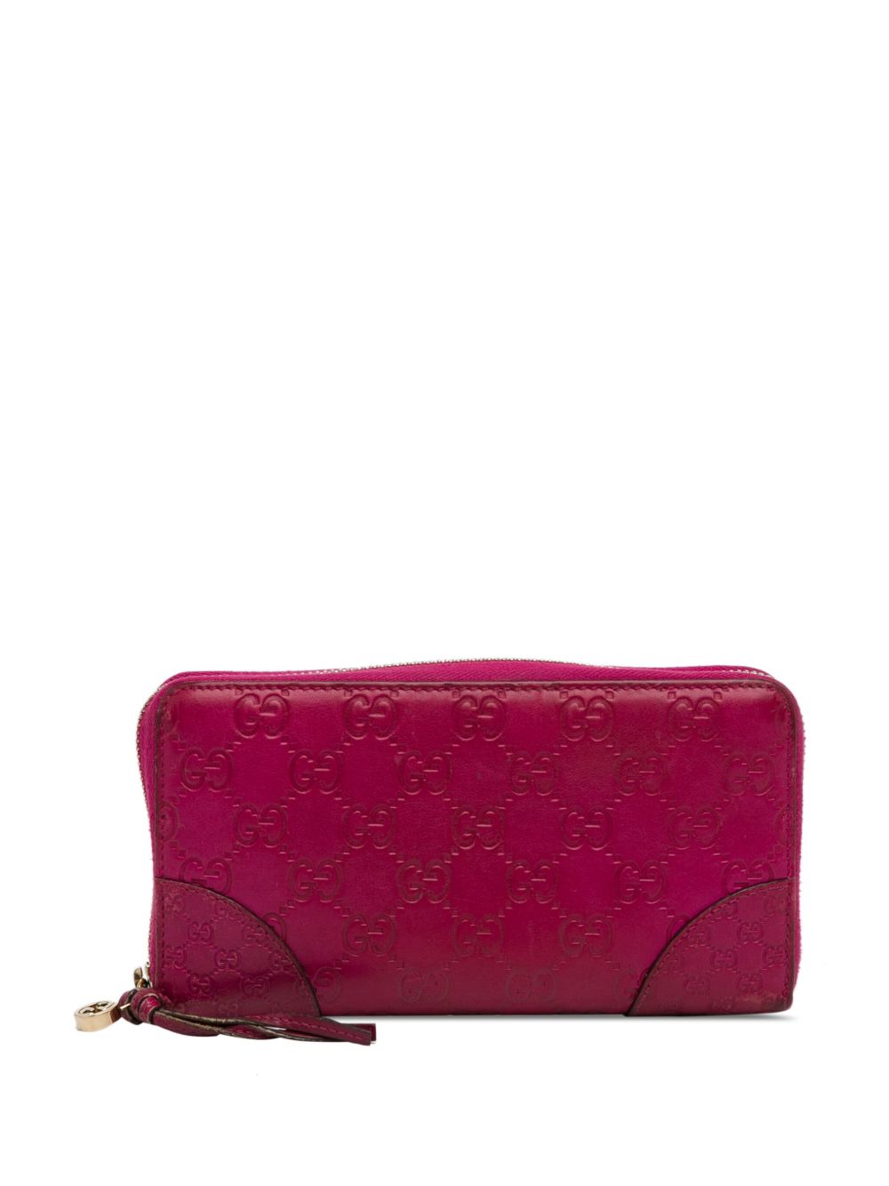 Gucci Pre-Owned Guccissima Bree 环绕式拉链长款钱包（2000-2015年典藏款） - 粉色