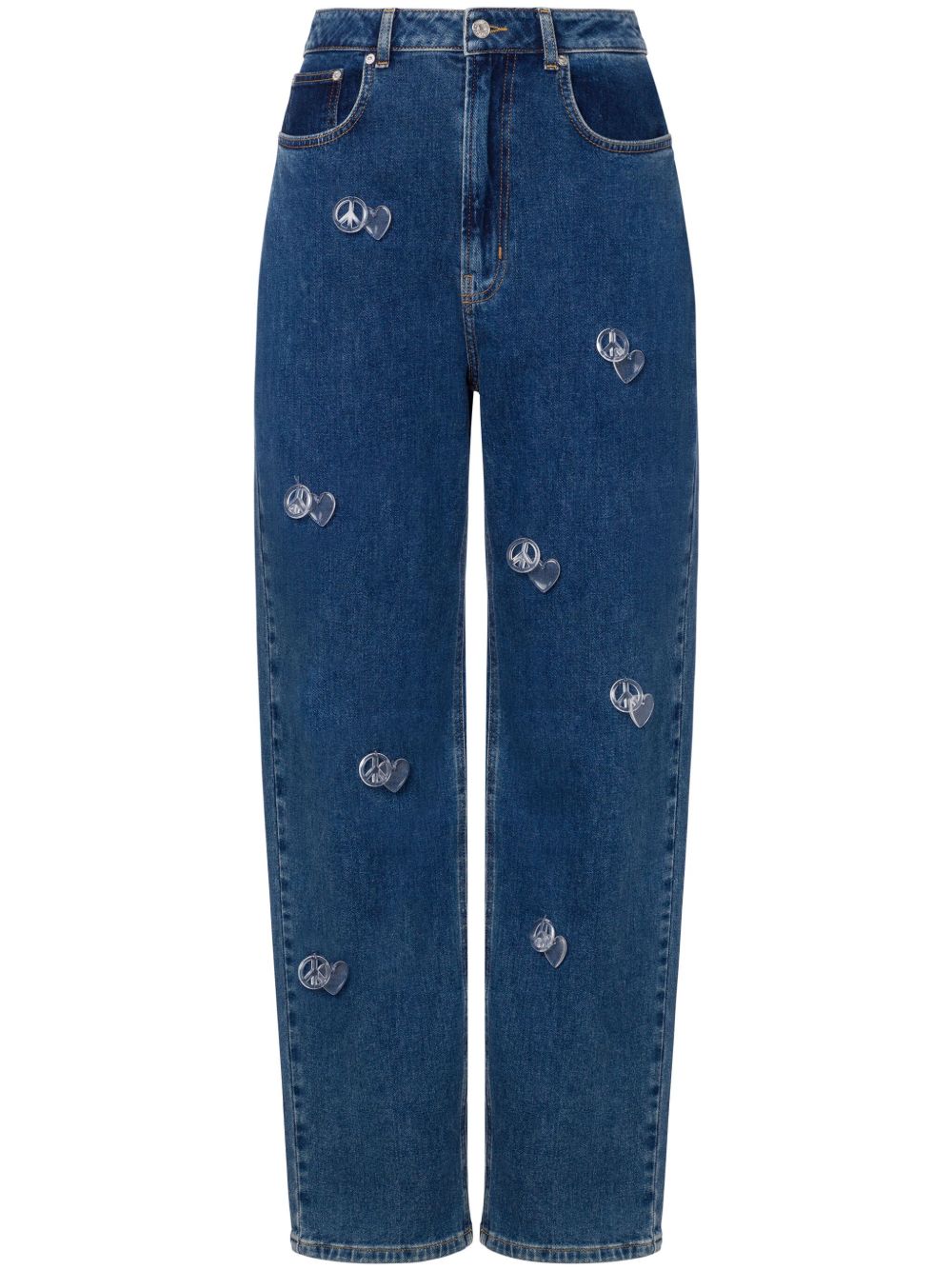 MOSCHINO JEANS 高腰锥形牛仔裤 - 蓝色