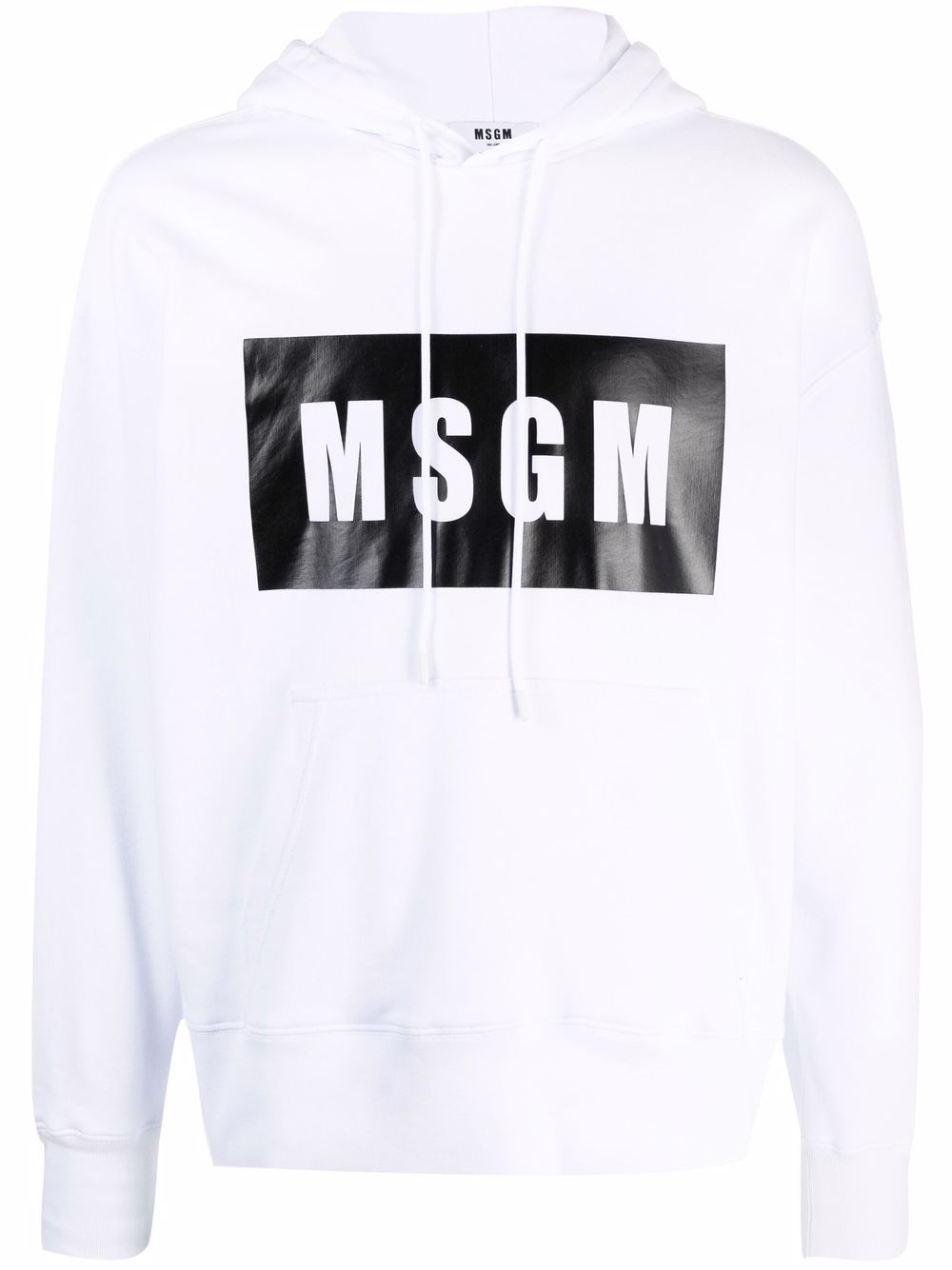 MSGM 对比logo连帽衫 - 白色