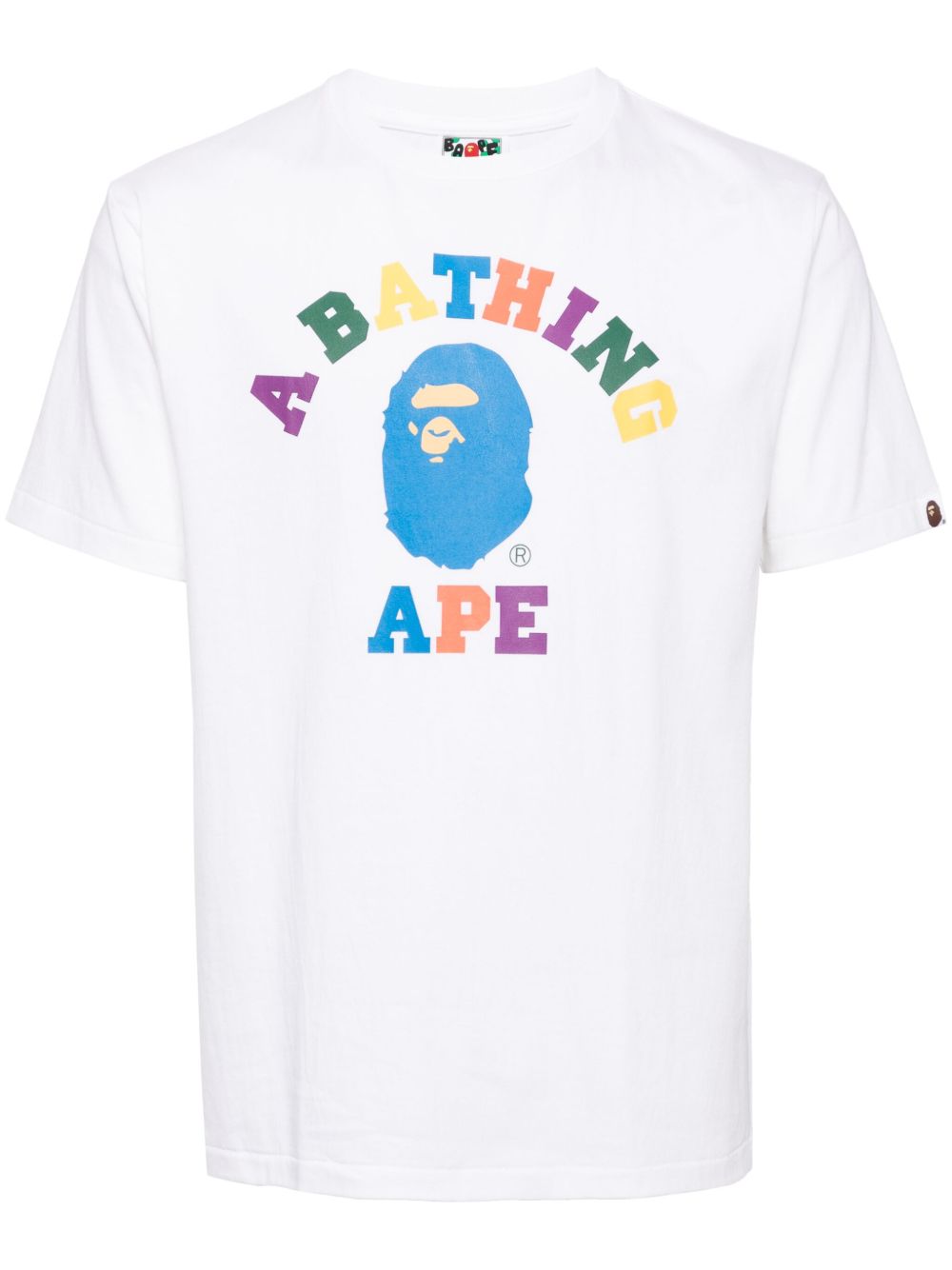 A BATHING APE® logo印花棉T恤 - 白色