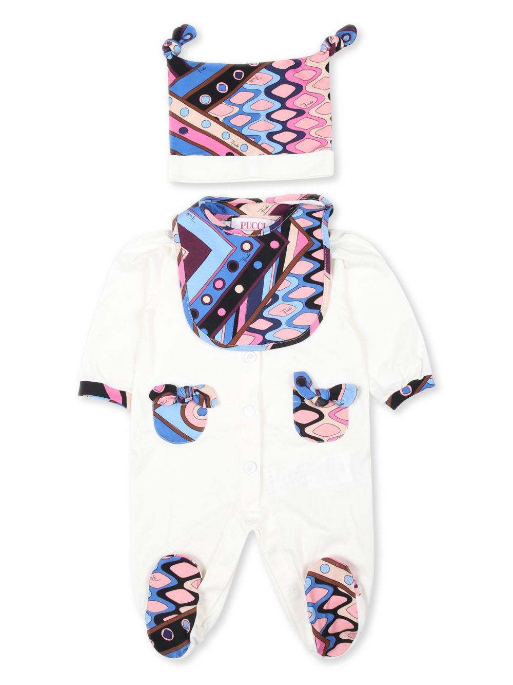PUCCI Junior Vivara 印花连体衣套装 - 白色