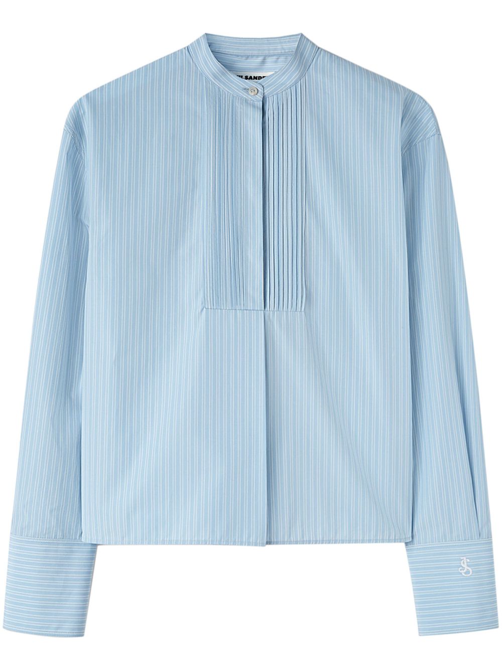 Jil Sander 条纹棉衬衫 - 蓝色