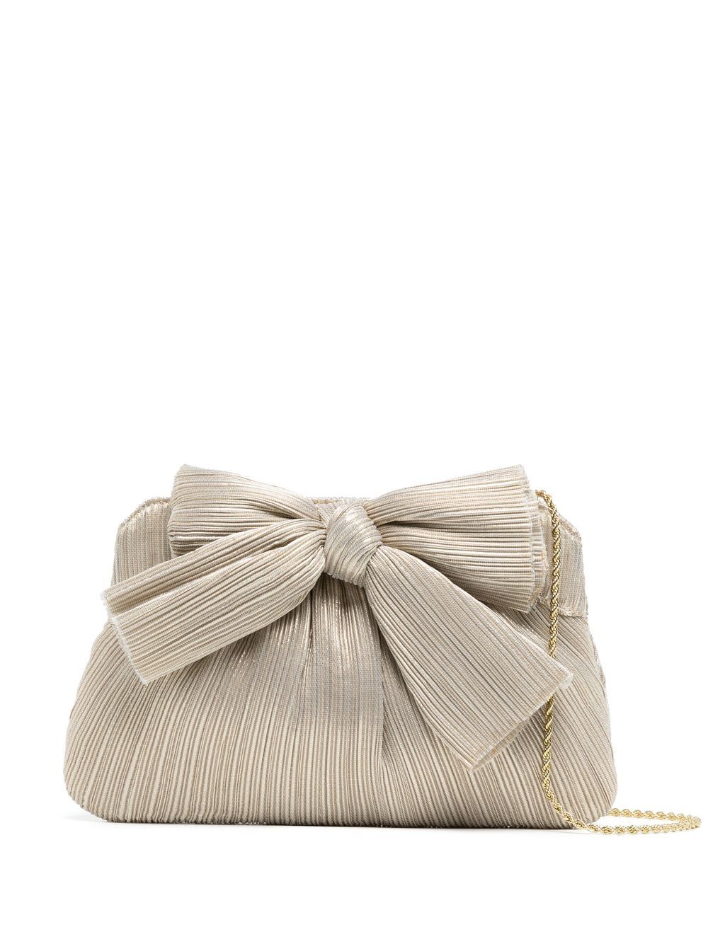Loeffler Randall Rayne 闪亮蝴蝶结手拿包 - 银色