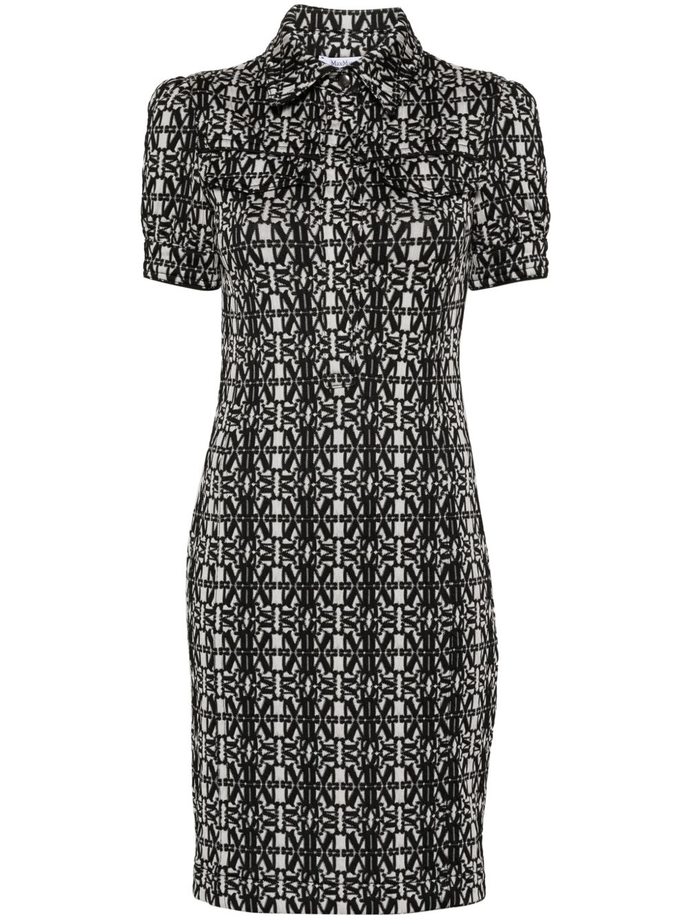 Max Mara Cesy 经典logo提花连衣裙 - 白色