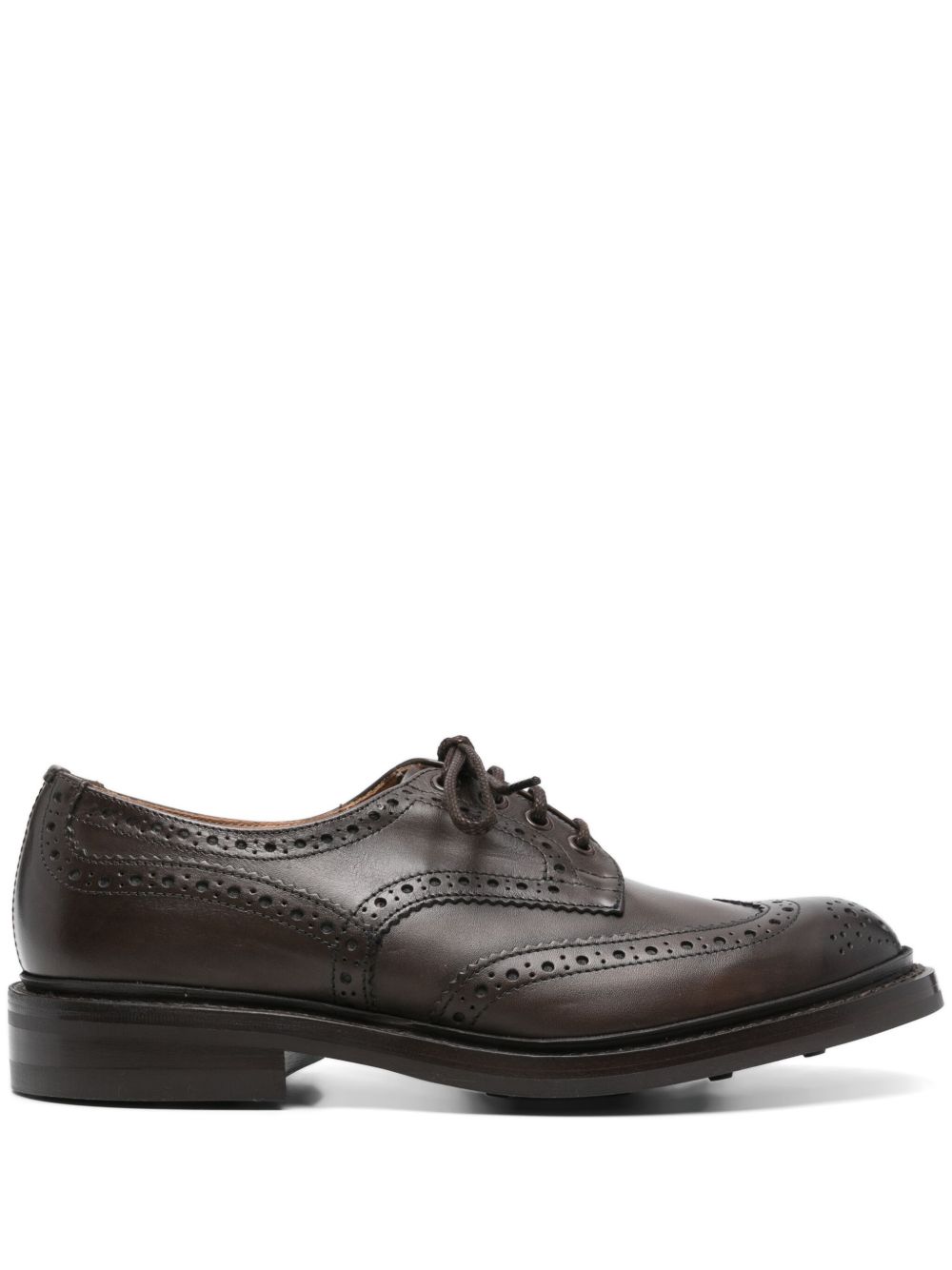 Tricker's 皮质布洛克鞋 - 褐色
