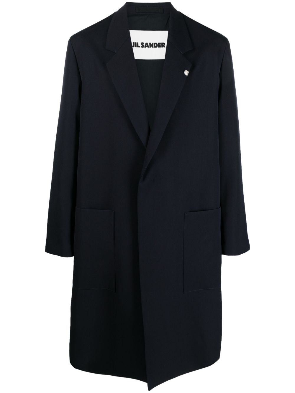 Jil Sander 单排扣羊毛外套 - 蓝色
