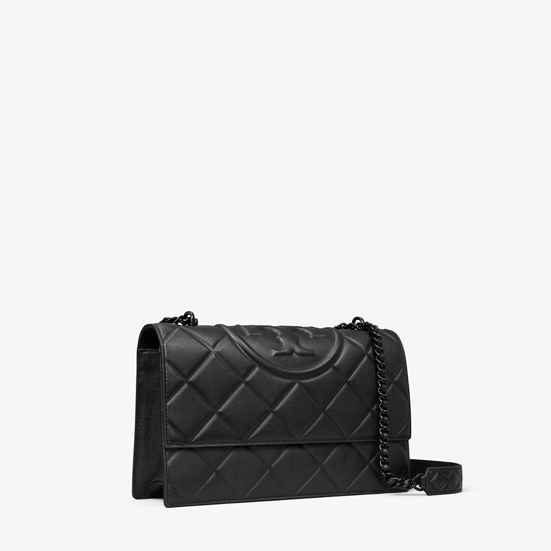 Tory Burch Fleming Polished-Grain Convertible Shoulder Bag
