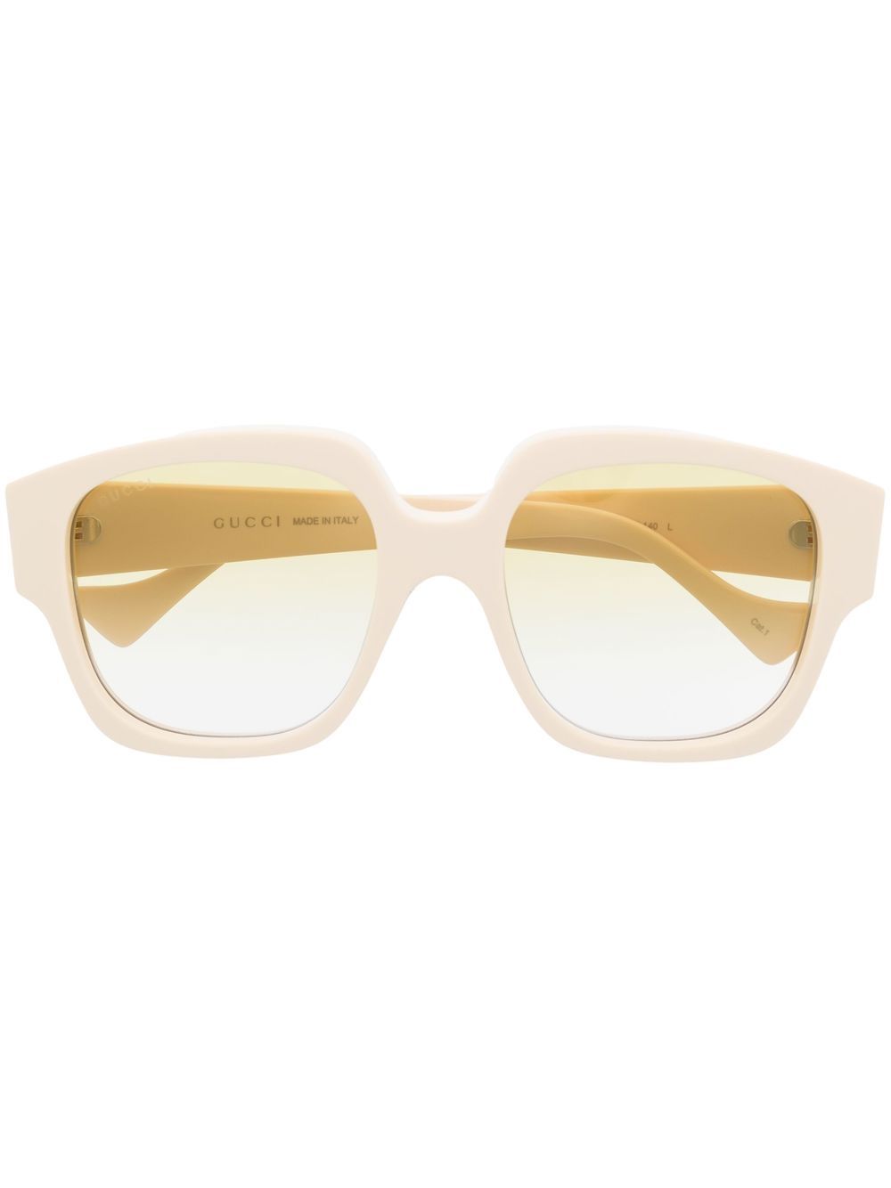 Gucci Eyewear 有色镜片方框太阳眼镜 - 白色